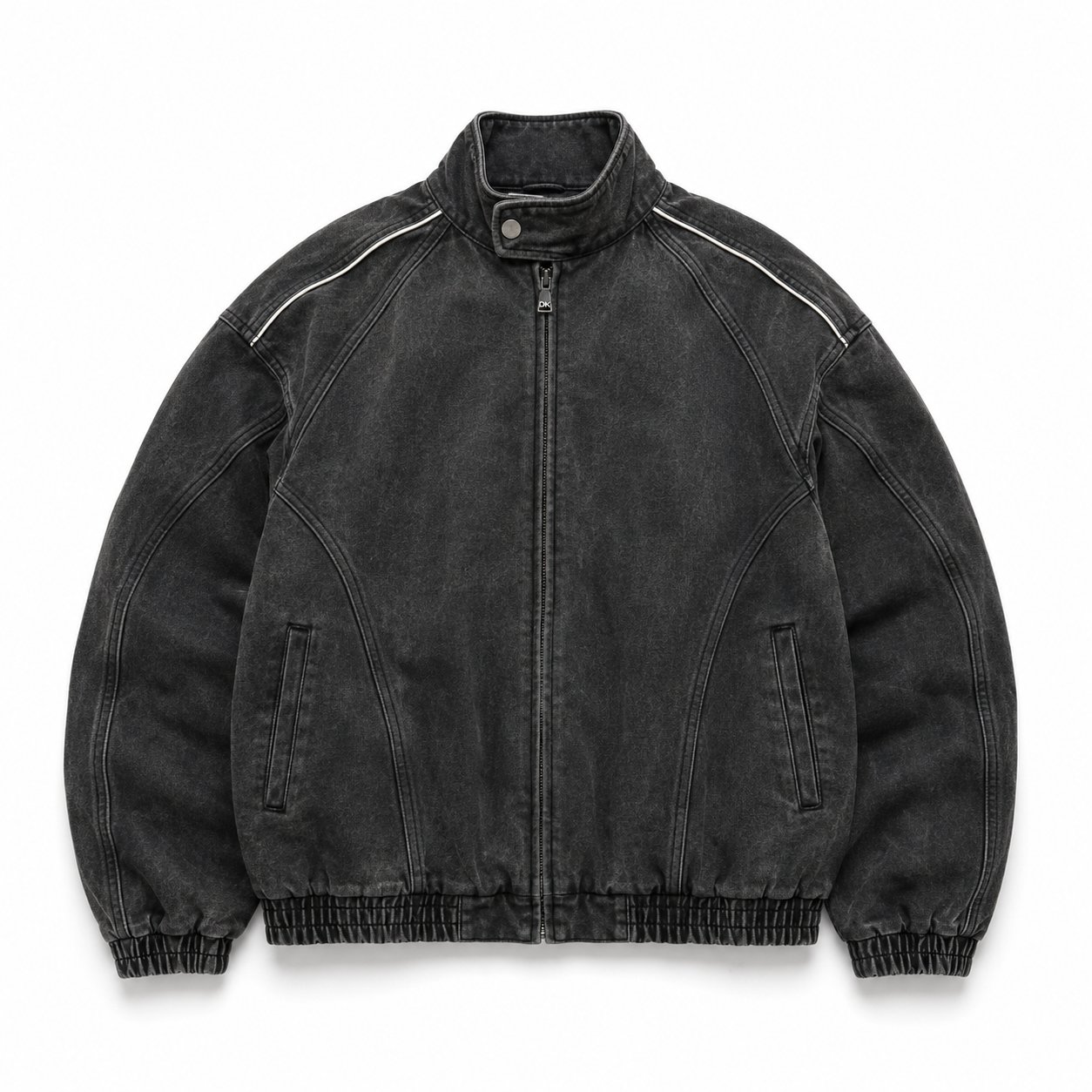 DopamineKart Washed Moto Racing Jacket — Black