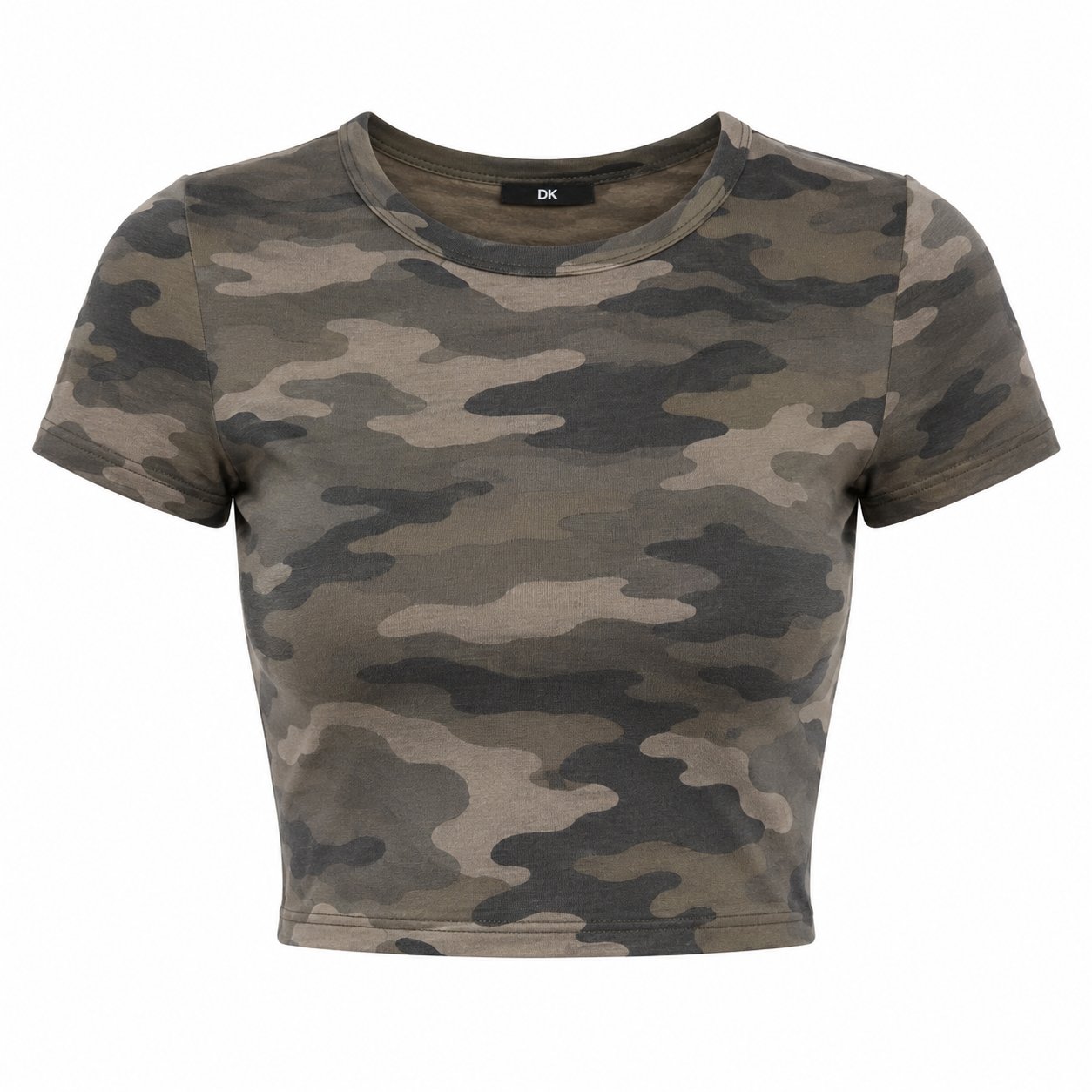 DopamineKart Camo Cropped Tee — Olive