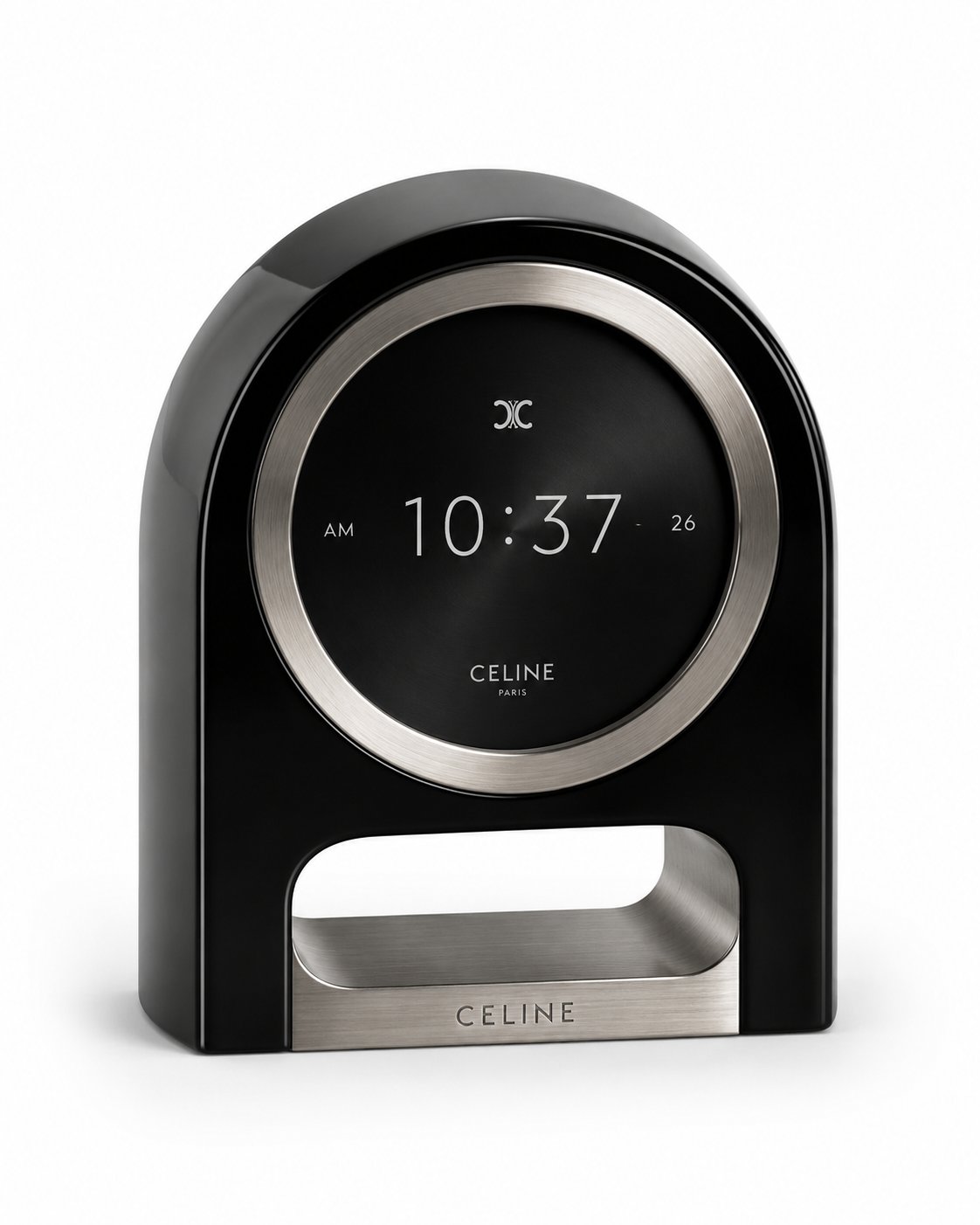 Celine Triomphe Digital Desk Clock — Black