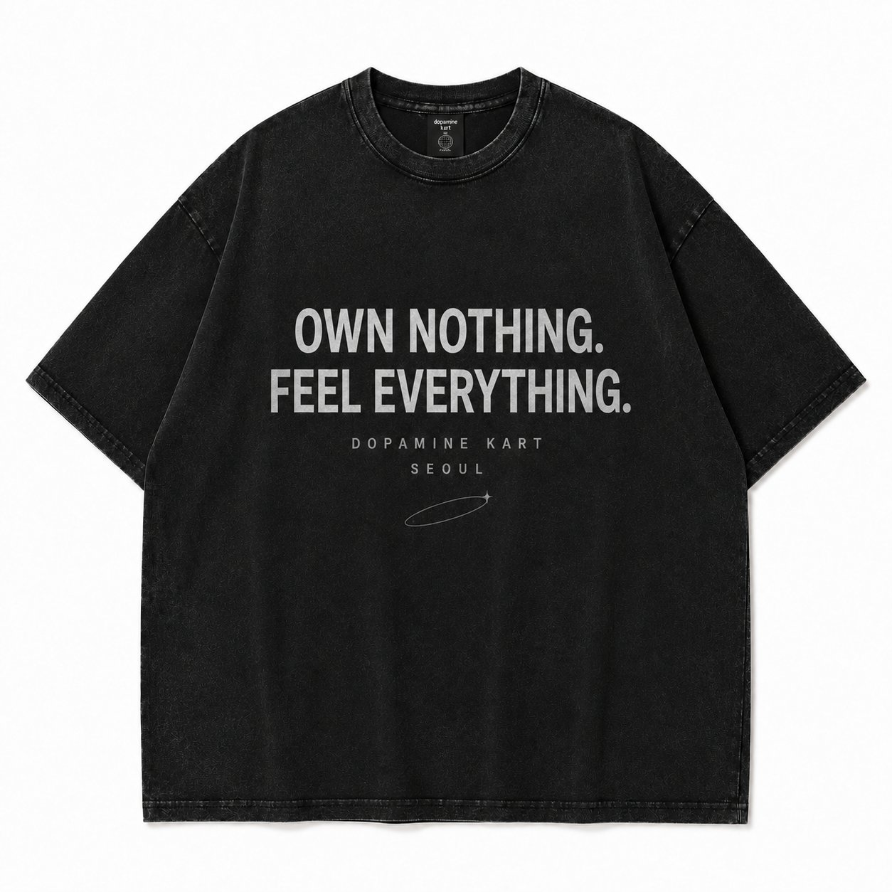 Seoul Vintage Own Nothing Feel Everything Tee — Black