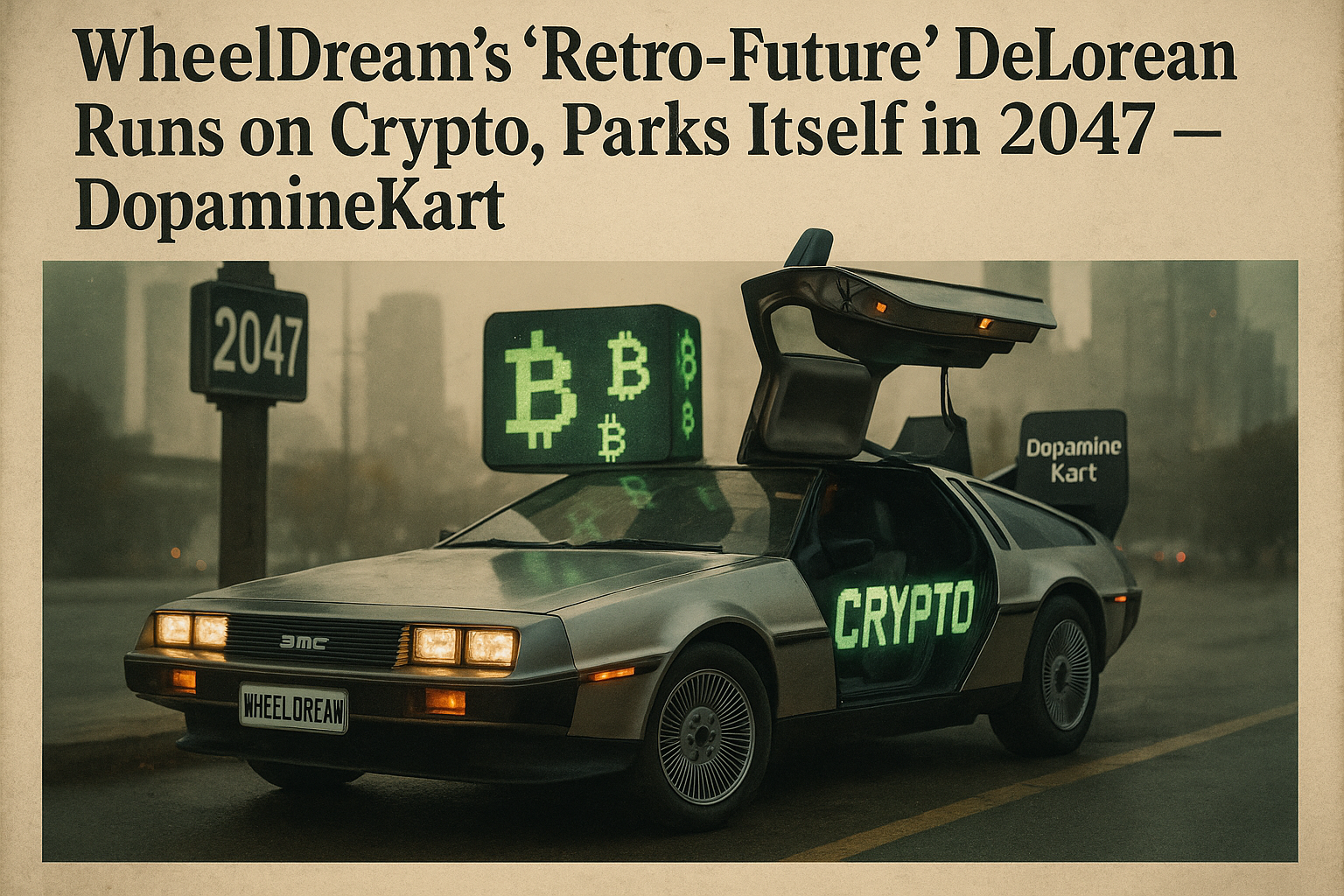 WheelDream's "Retro-Future" DeLorean Runs on Crypto, Parks Itself in 2047
