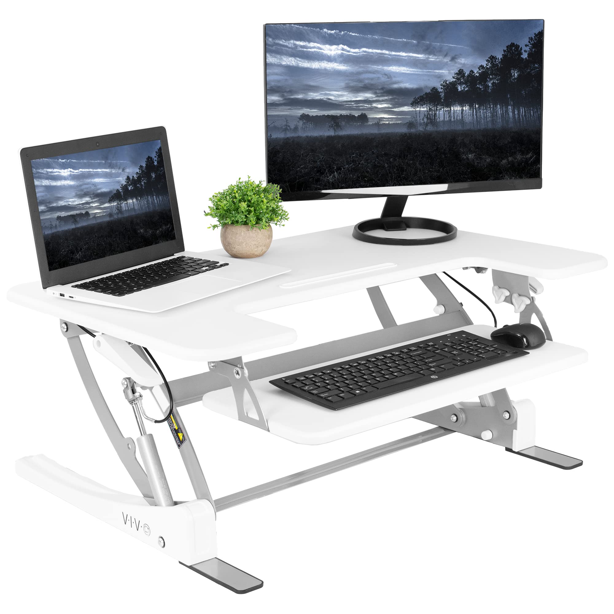 VIVO White 36 in Standing Desk Converter, DESK-V000VW