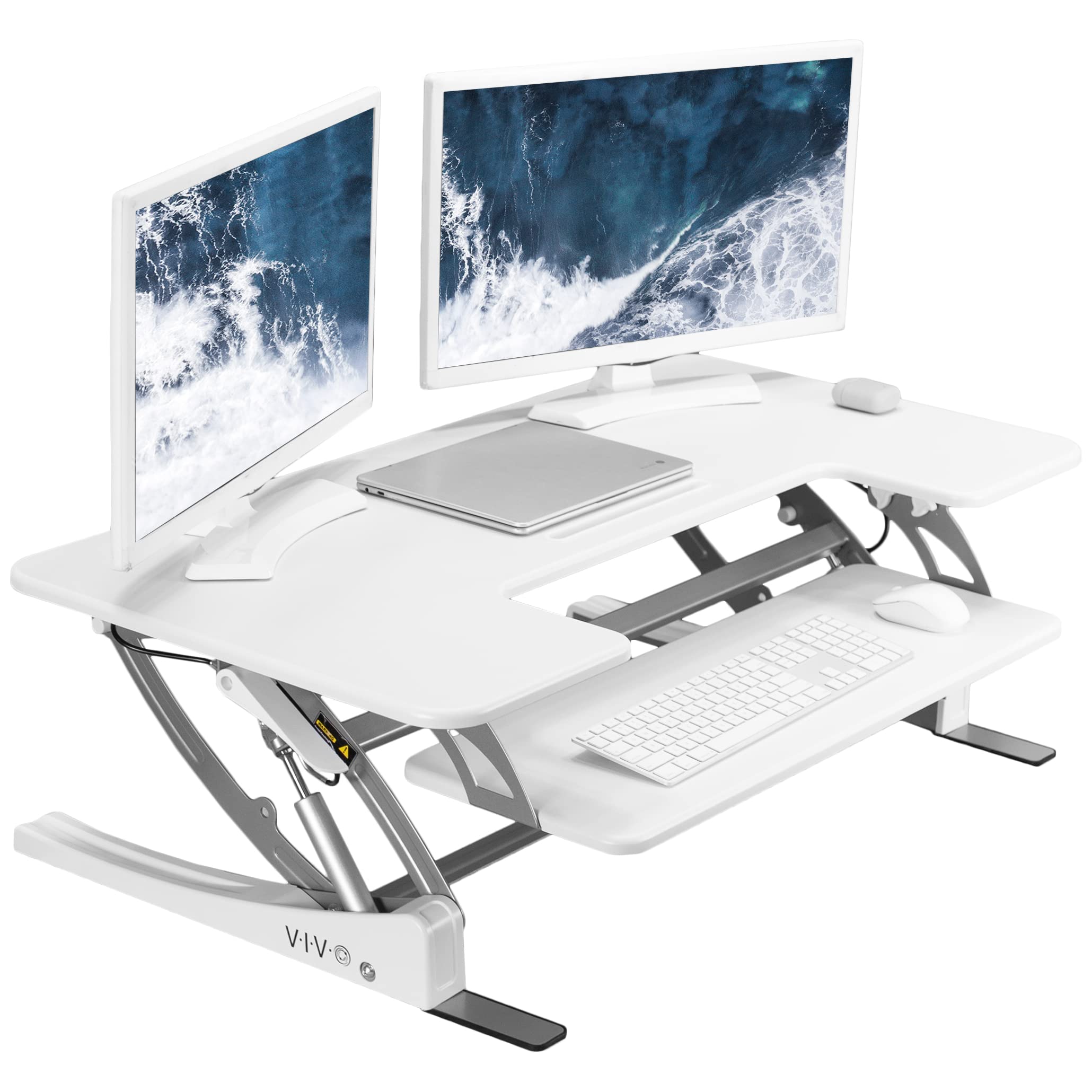 VIVO White 42 in Standing Desk Converter, DESK-V000VLW
