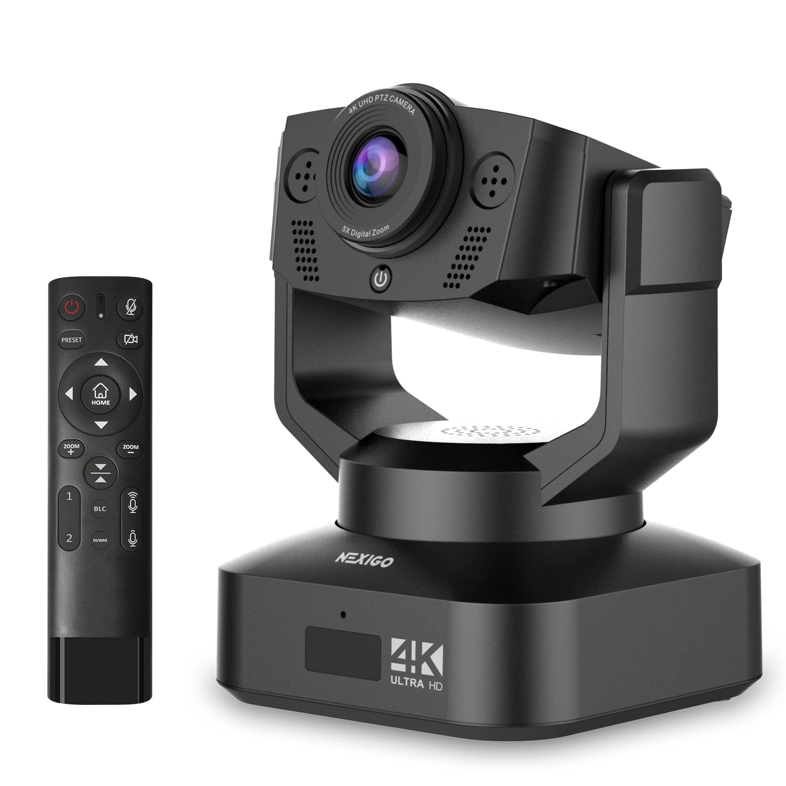 NexiGo N990 4K PTZ Zoomable Webcam, Video Conference Camera System with 5X Digital Zoom, Sony Starvi