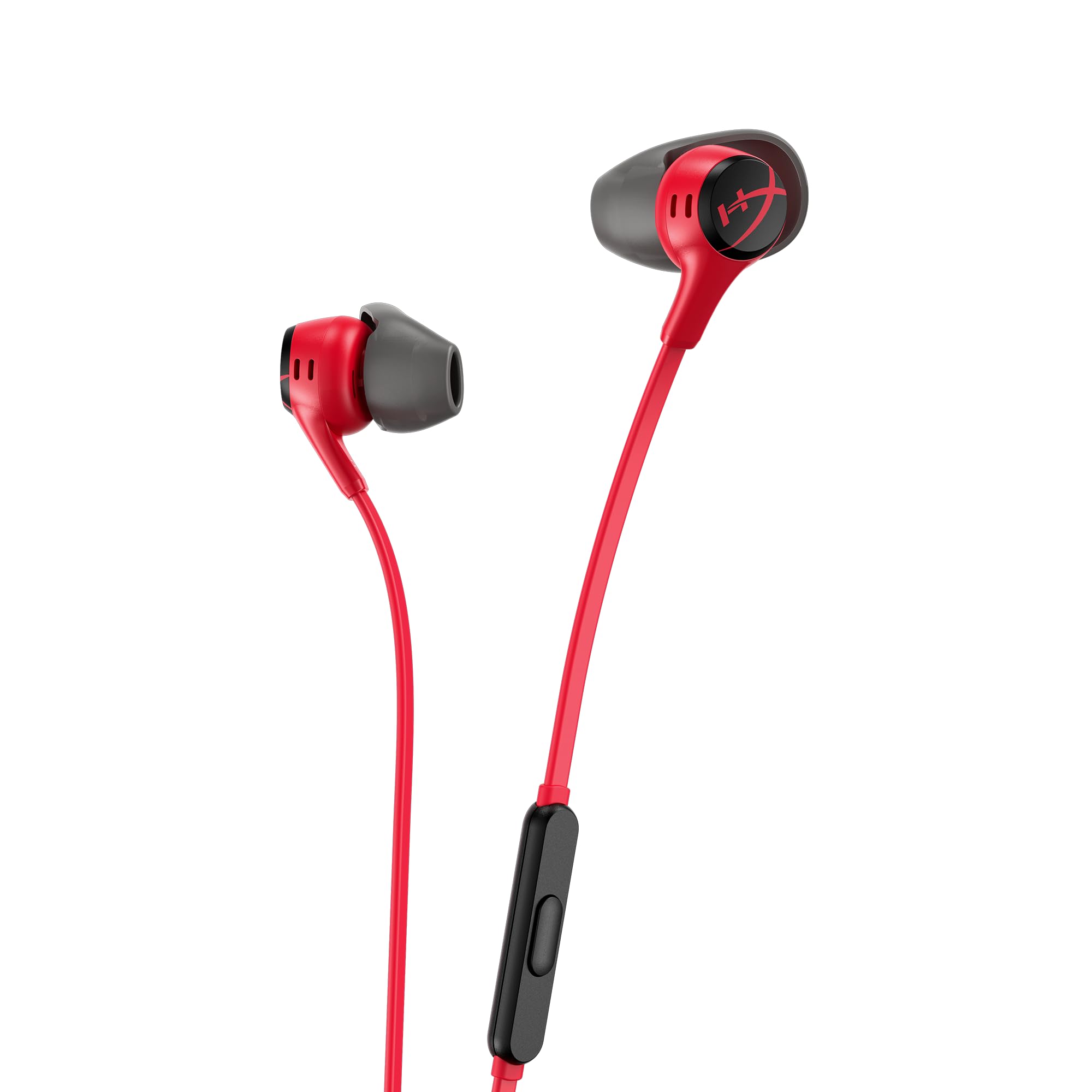 HyperX Cloud Earbuds II – 14mm Drivers, Four Eartips, Hard-Shell Carrying Case, Low-Profile 90° Plug