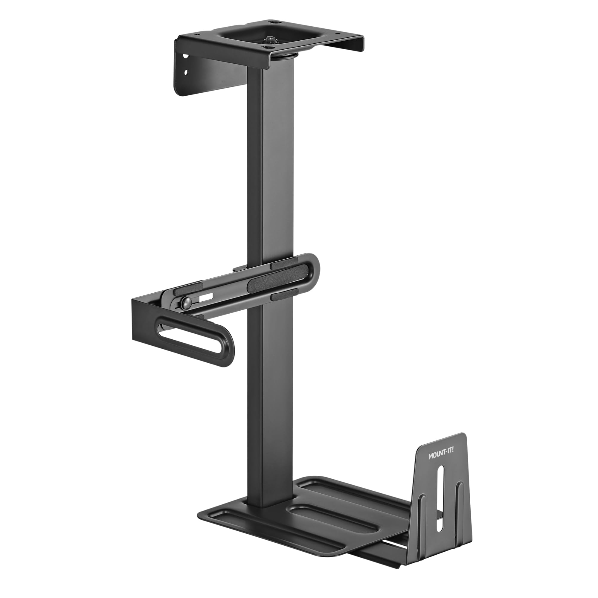 Mount-It! CPU Under Desk Mount Bracket, Rotating Heavy Duty Computer Tower Wall Mount, 360° Swivel E