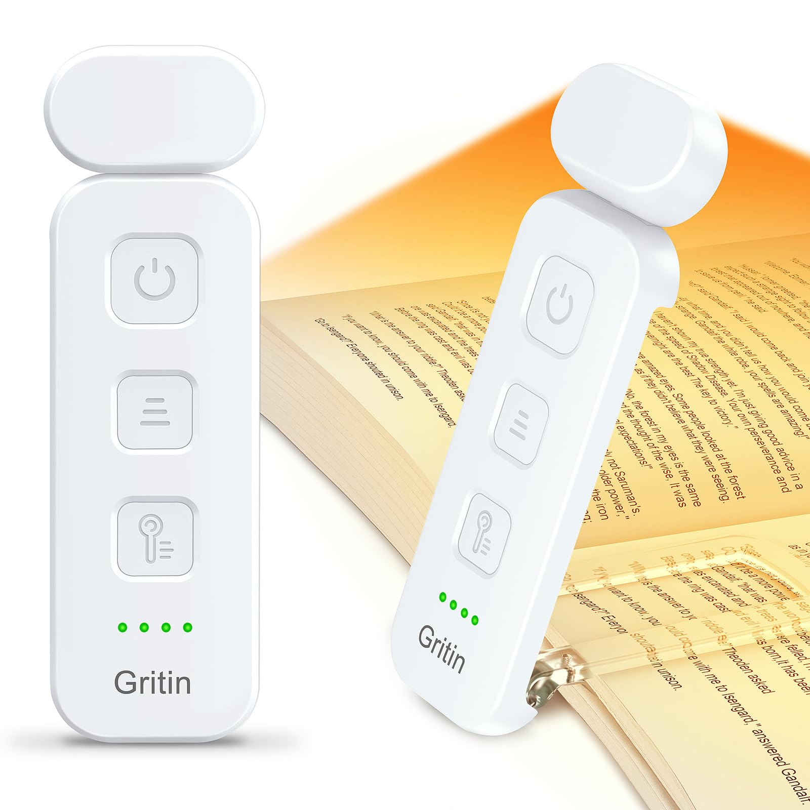 Gritin Reading Light, Rechargeable Book Light for Reading in Bed