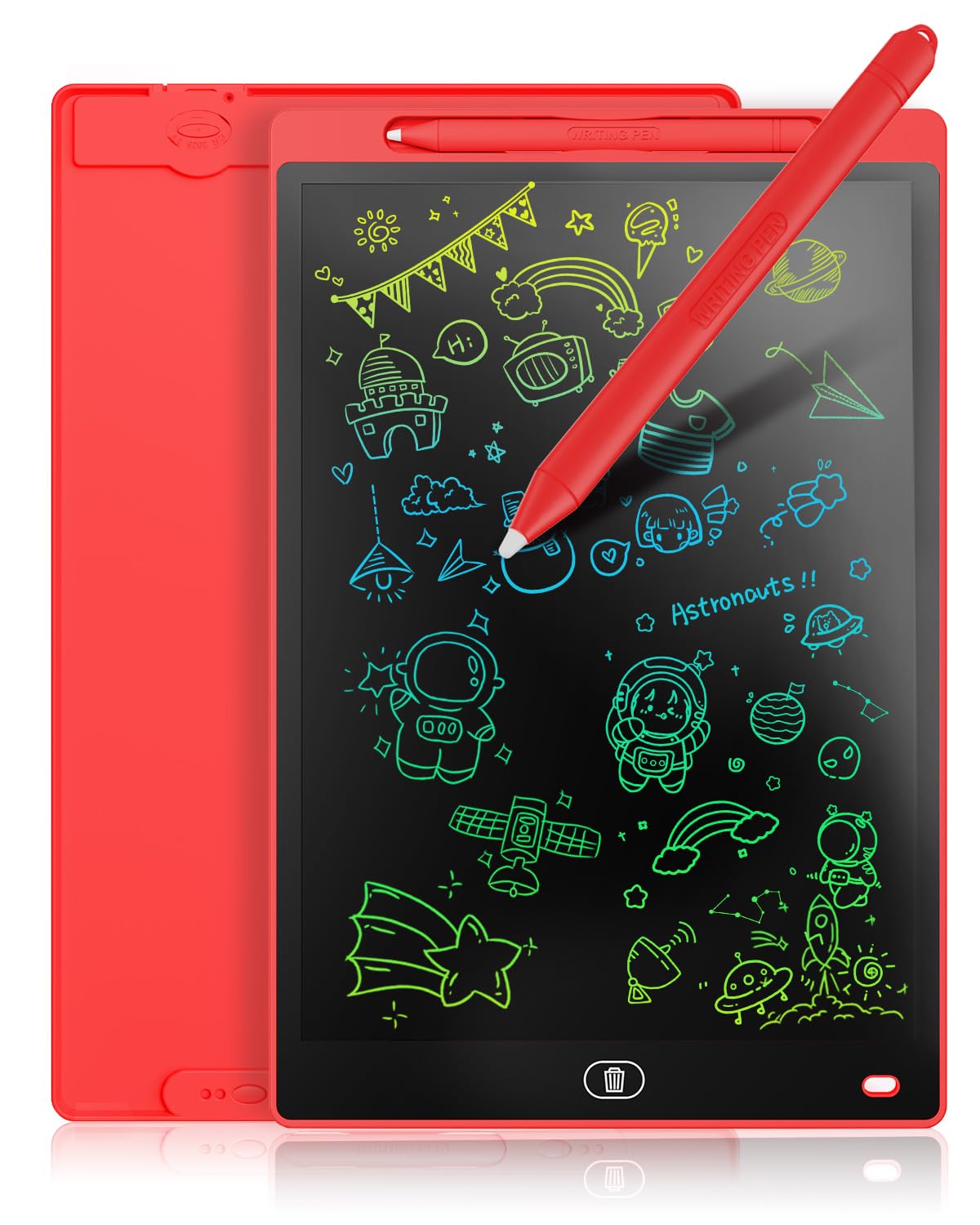 Genialba LCD Writing Board 10 Inches, Colourful Electronic Tablet, Portable Erasable Drawing Board, 