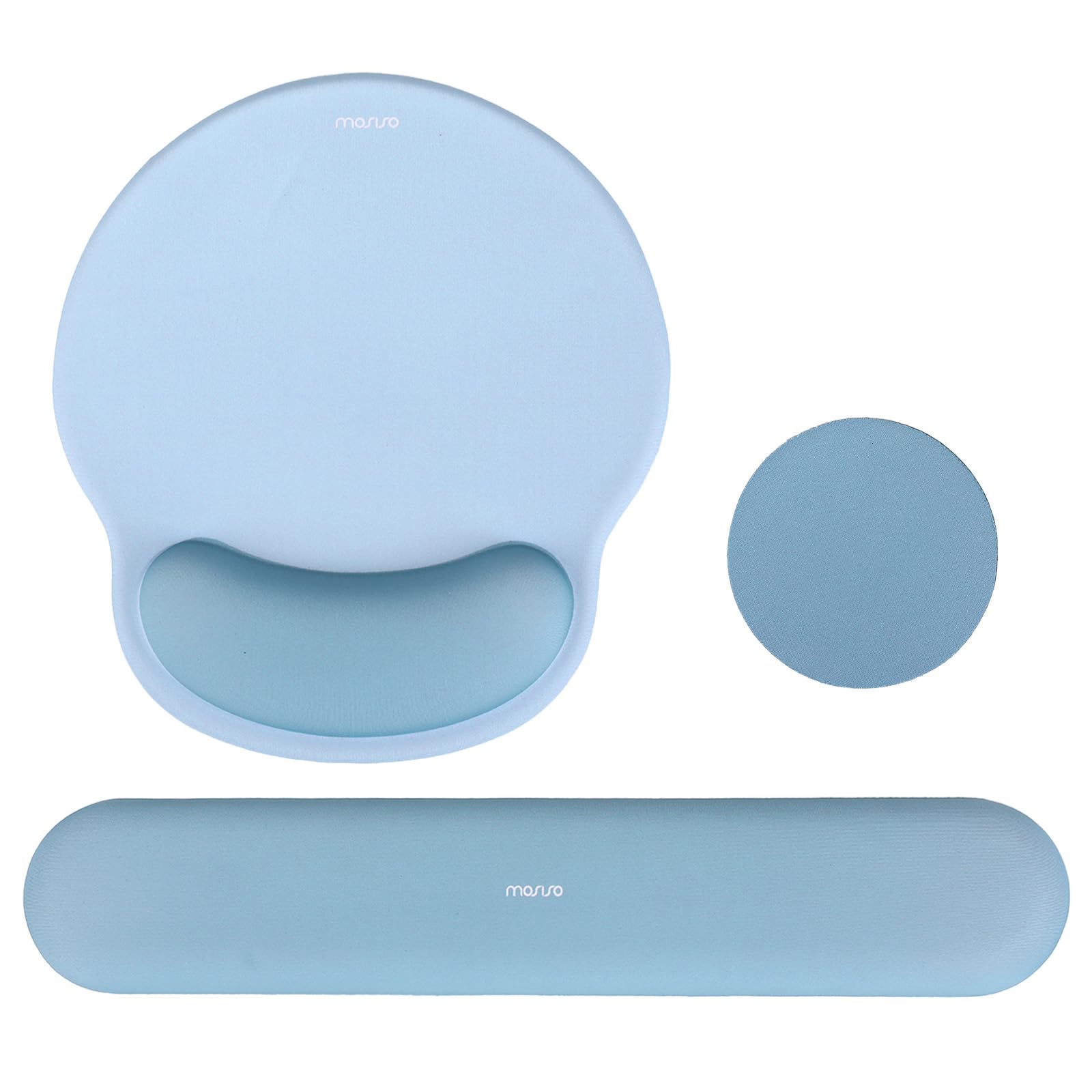 MOSISO Wrist Rest Support for Mouse Pad&Keyboard Set, Air Blue
