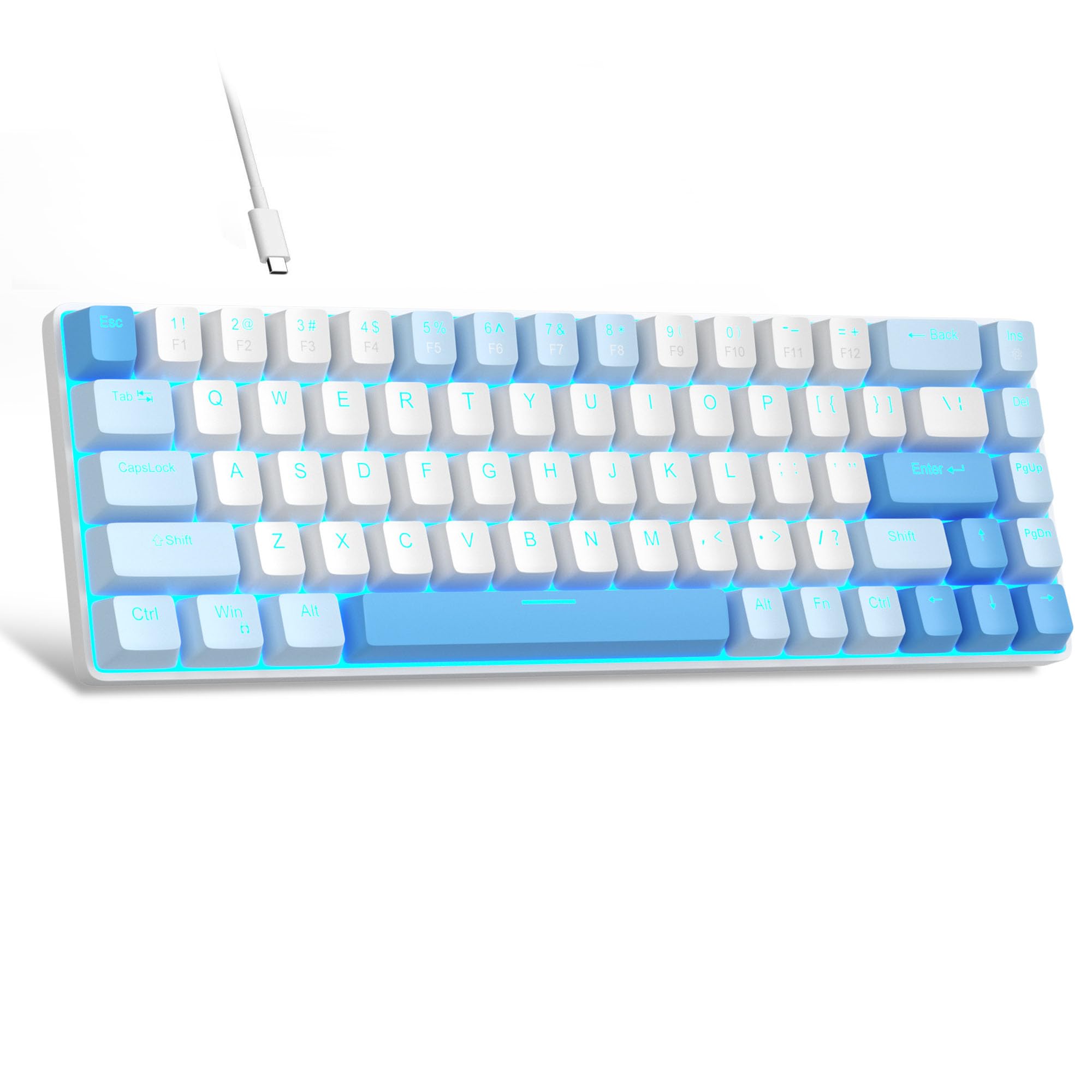 MageGee Portable 60% Mechanical Gaming Keyboard, MK-Box LED Backlit Compact 68 Keys Mini Wired Offic