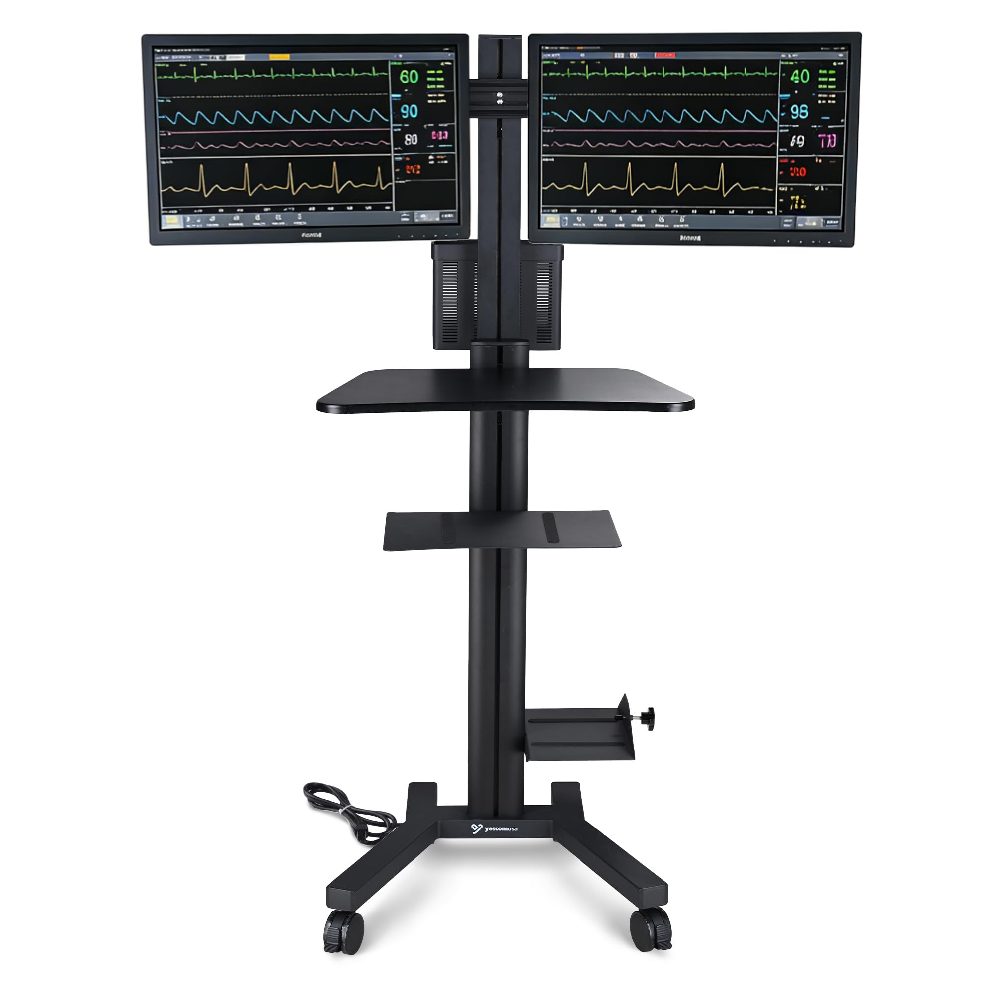 AW NexusX Commander Max 32" Mobile PC Stand Workstation, Height Adjustable