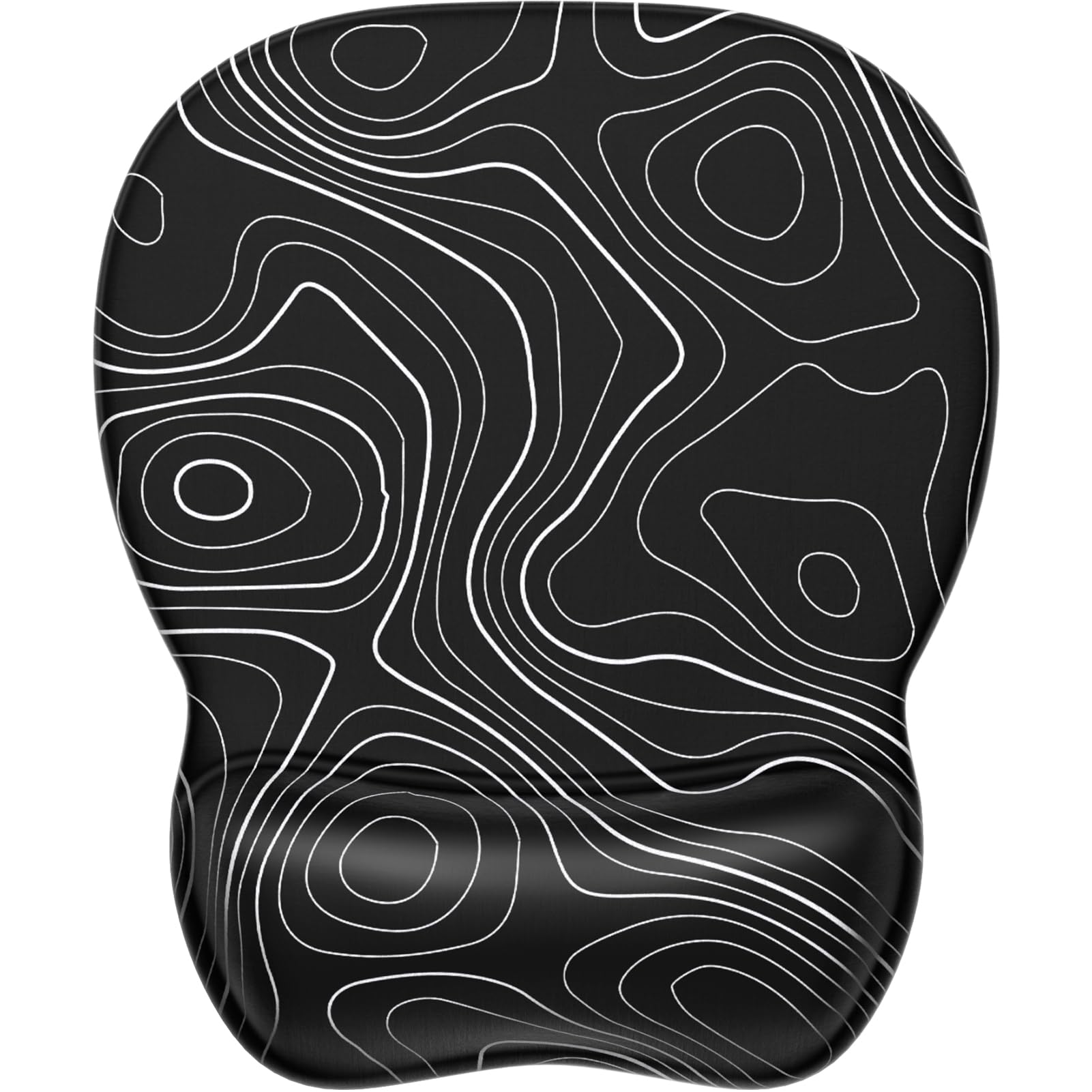 MROCO Ergonomic Mouse Pad Gel Wrist Rest, 9.4 x 8.1 in, Black Topographic