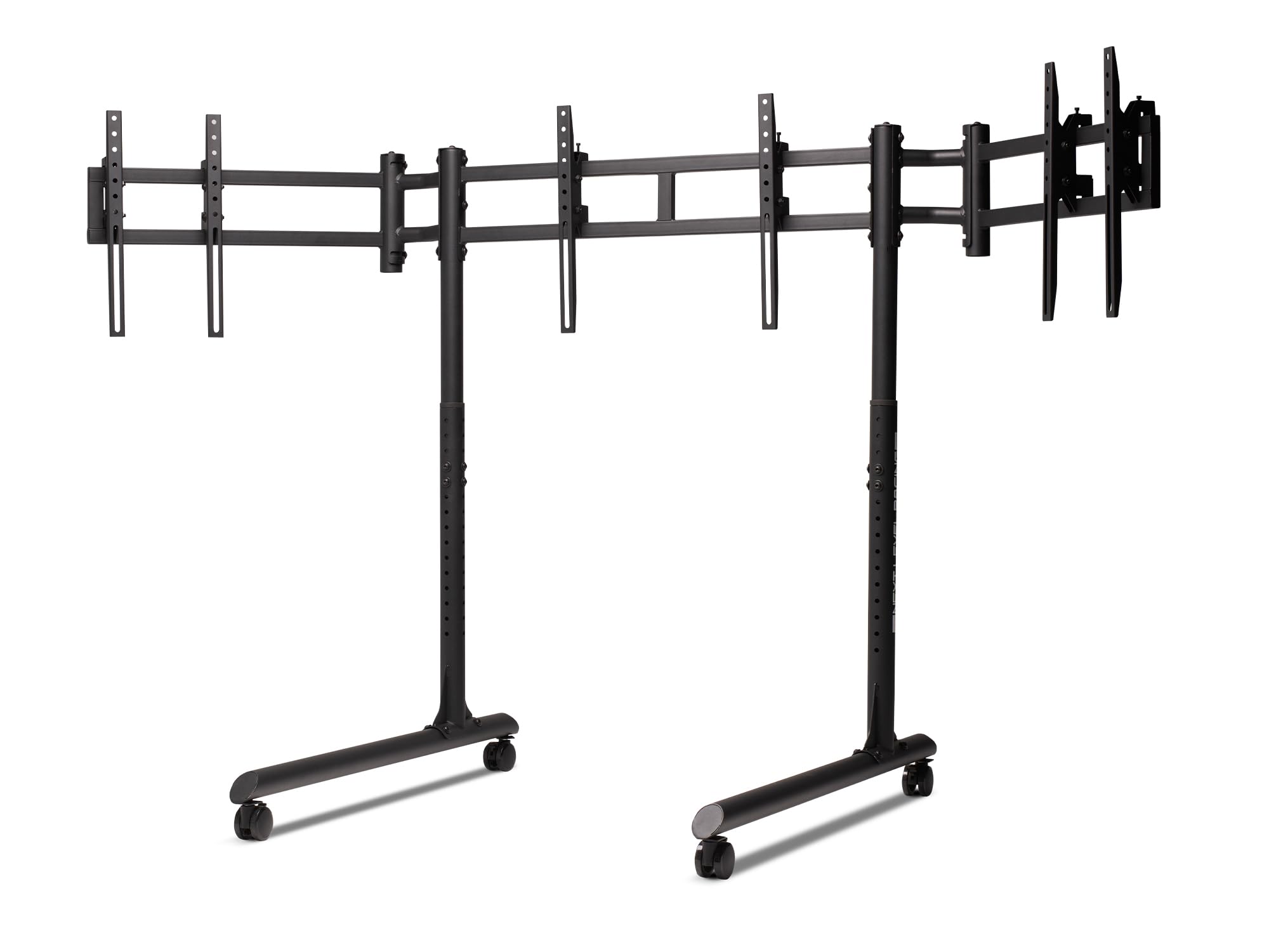 Next Level Racing Round Tube Freestanding Triple Monitor Stand, Black