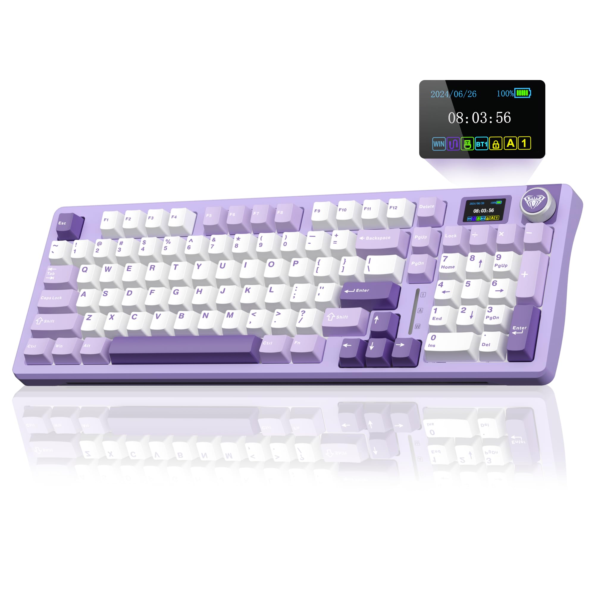 AULA S98 Pro Wireless Mechanical Gaming Keyboard with Screen, Knob, 96 Keys