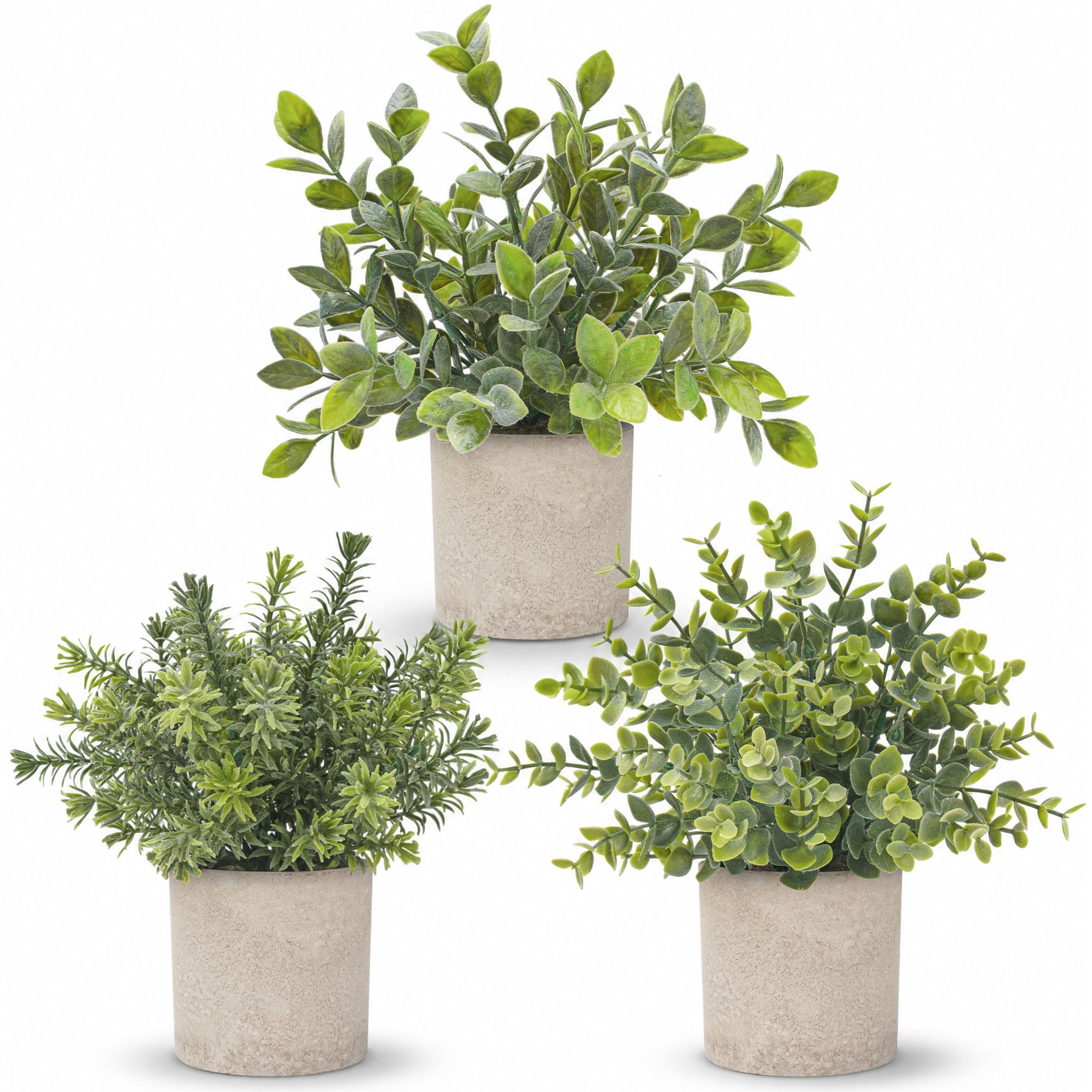 Der Rose 3 Pack Fake Plants Artificial Plants for Office Bathroom Decor