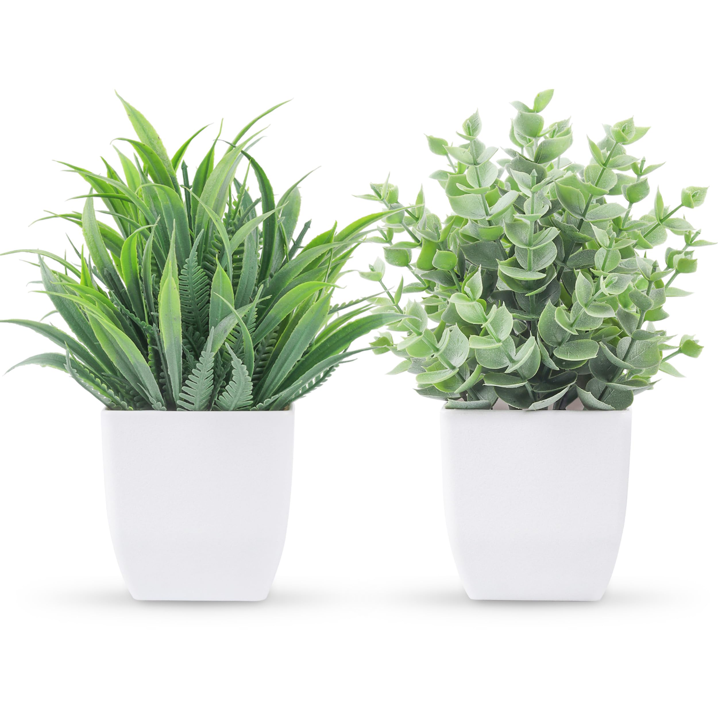 Der Rose 2 Pack Fake Plants Small Plants for Bathroom Office Decor