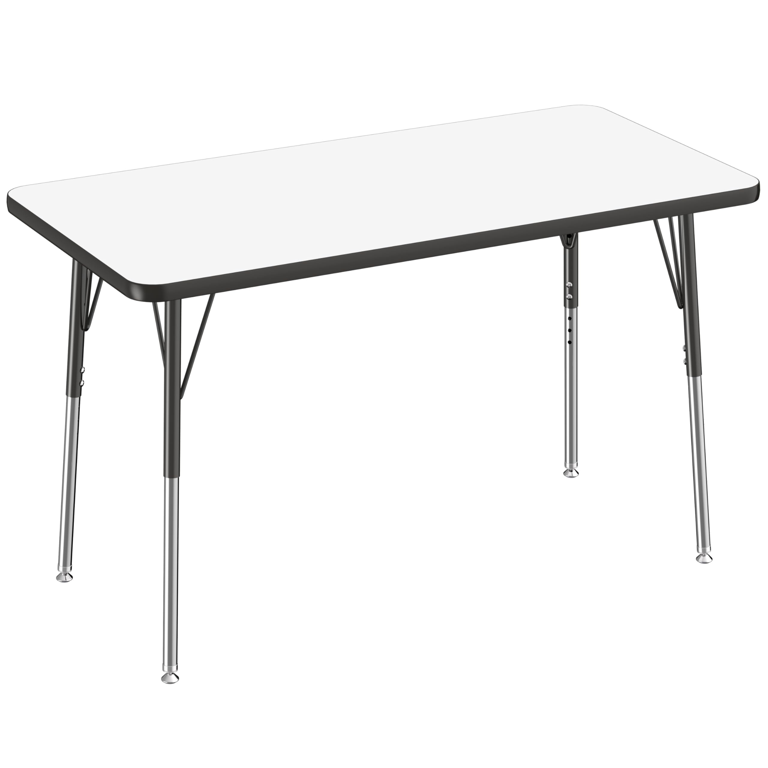 FDP 24" x 48" Rectangle Dry-Erase Table w/Swivel Glide Legs - Black
