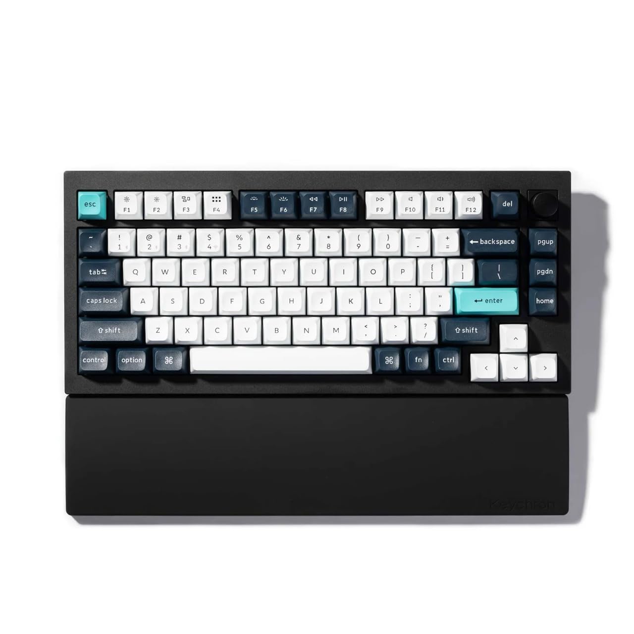 Keychron Silicone Wrist & Palm Rest, 12.89" Length – Supports 75% Compact Keyboard Series V1/V2/Q1/Q2/Q9 & Lemokey P1 (Pro/Max/HE) – Anti-Slip Base – Smooth & Washable - Black