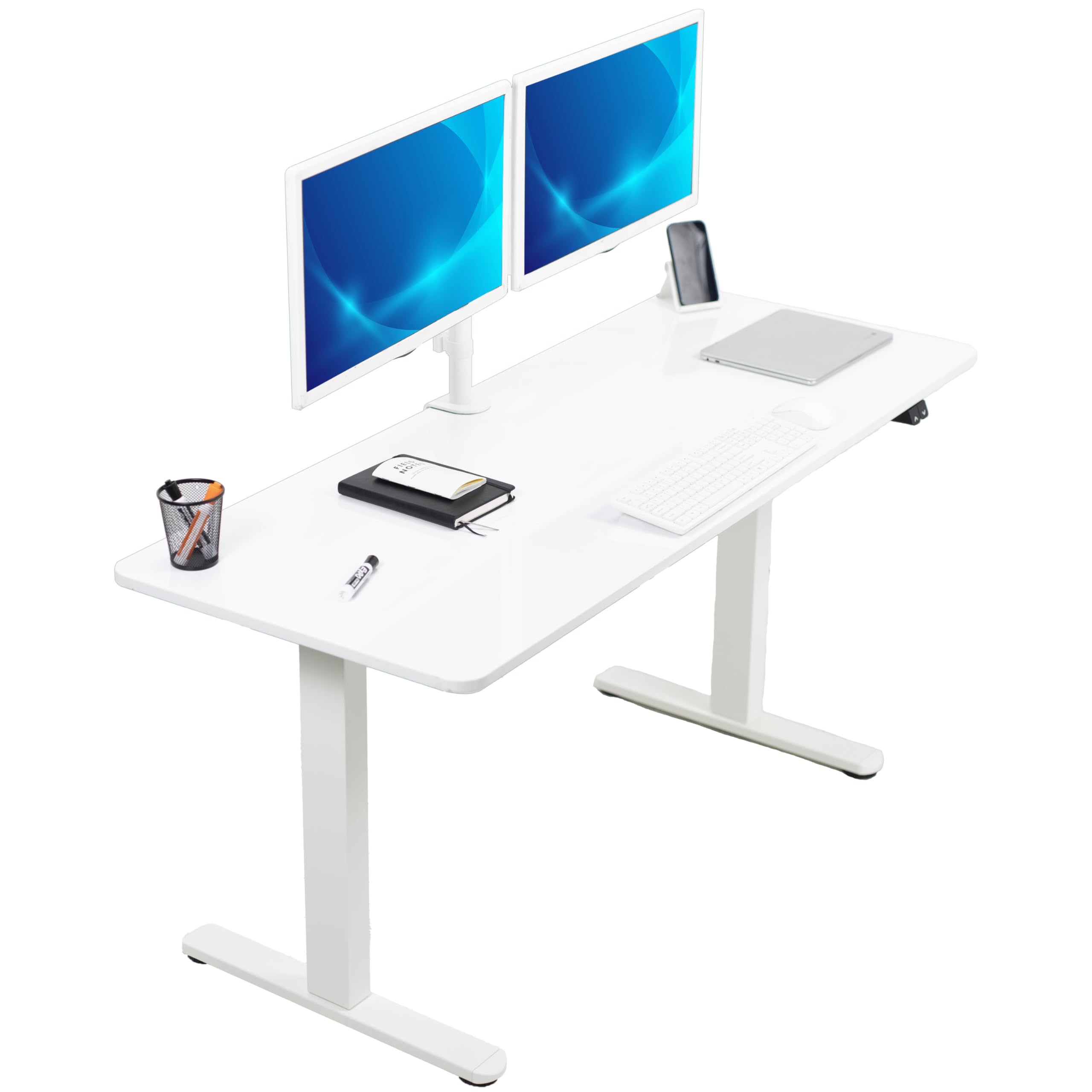 VIVO White Dry Erase 60 x 24 in Standing Desk, DESK-KIT-W06WE