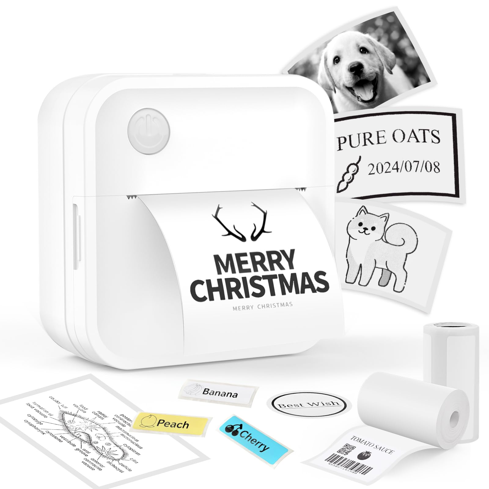 INVISEN Upgraded Small Label Maker - Bluetooth Portable Label Printer with Peel & Stick Labels, Wireless Mini Sticker Printer for Home Organization, Kitchen Pantry Jars, School Crafts & Storage Bins