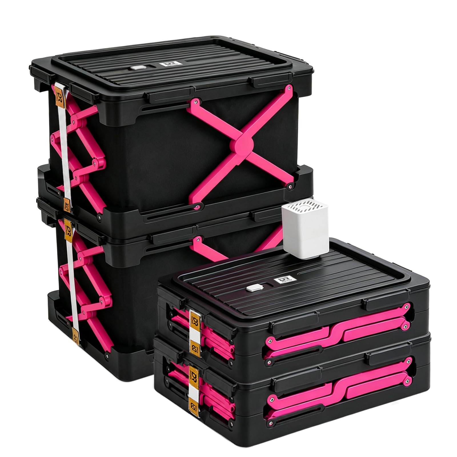 DUORAN Foldable Vacuum Compression Storage Box, 2Pack 112L Large Capacity Clothes Storage Bin with Lid, Stackable Closet Organizer for Blankets, Bedding, Sweaters and Seasonal Clothing（Black）