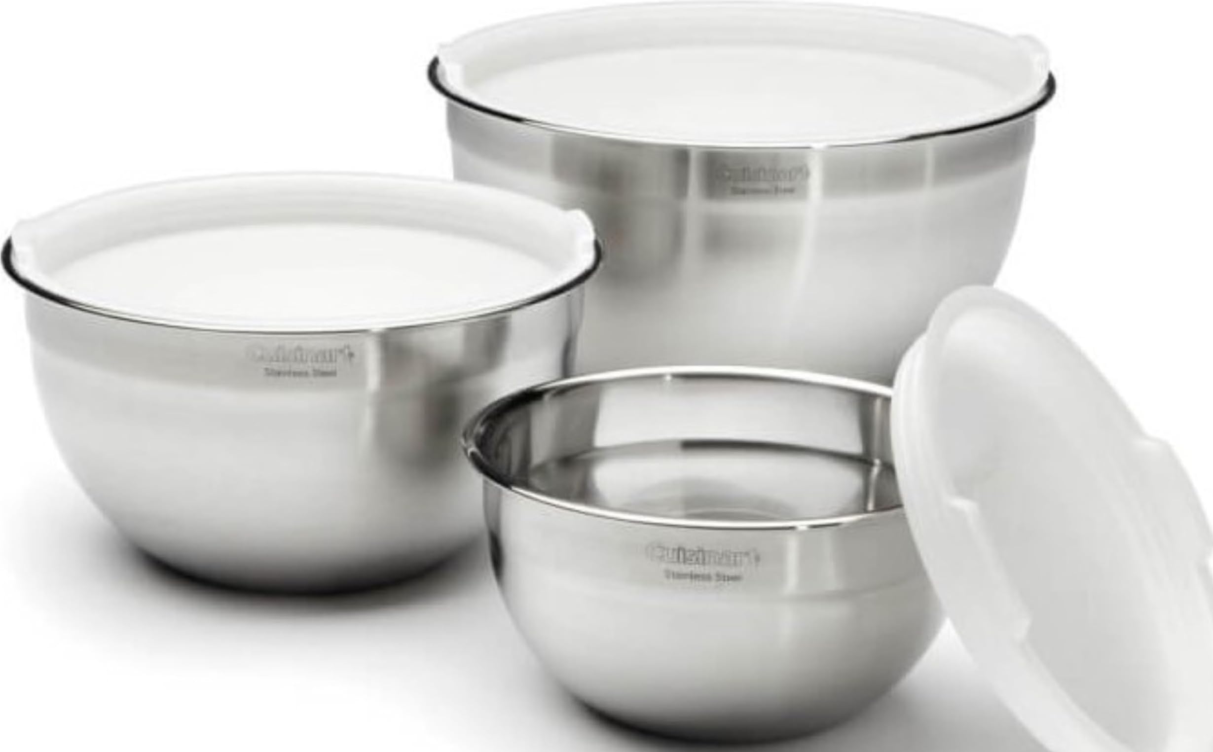 Cuisinart Mixing Bowl Set, Nesting Bowls, Stainless Steel, 3-Piece