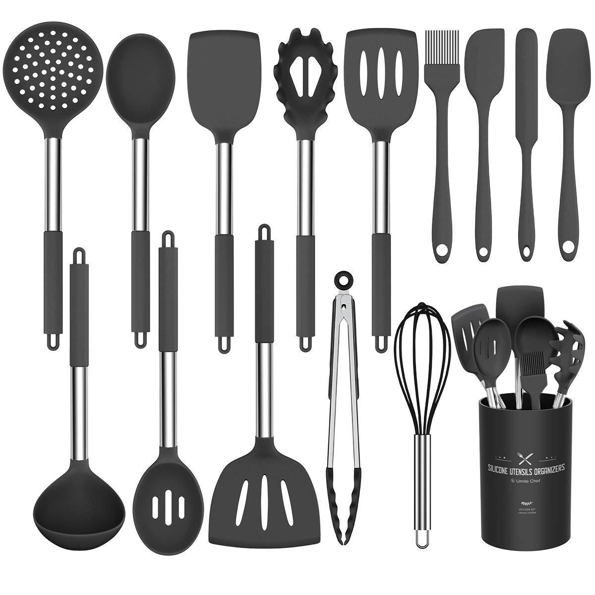 Umite Chef Kitchen Utensil Set, 15pcs Silicone Cooking Utensils