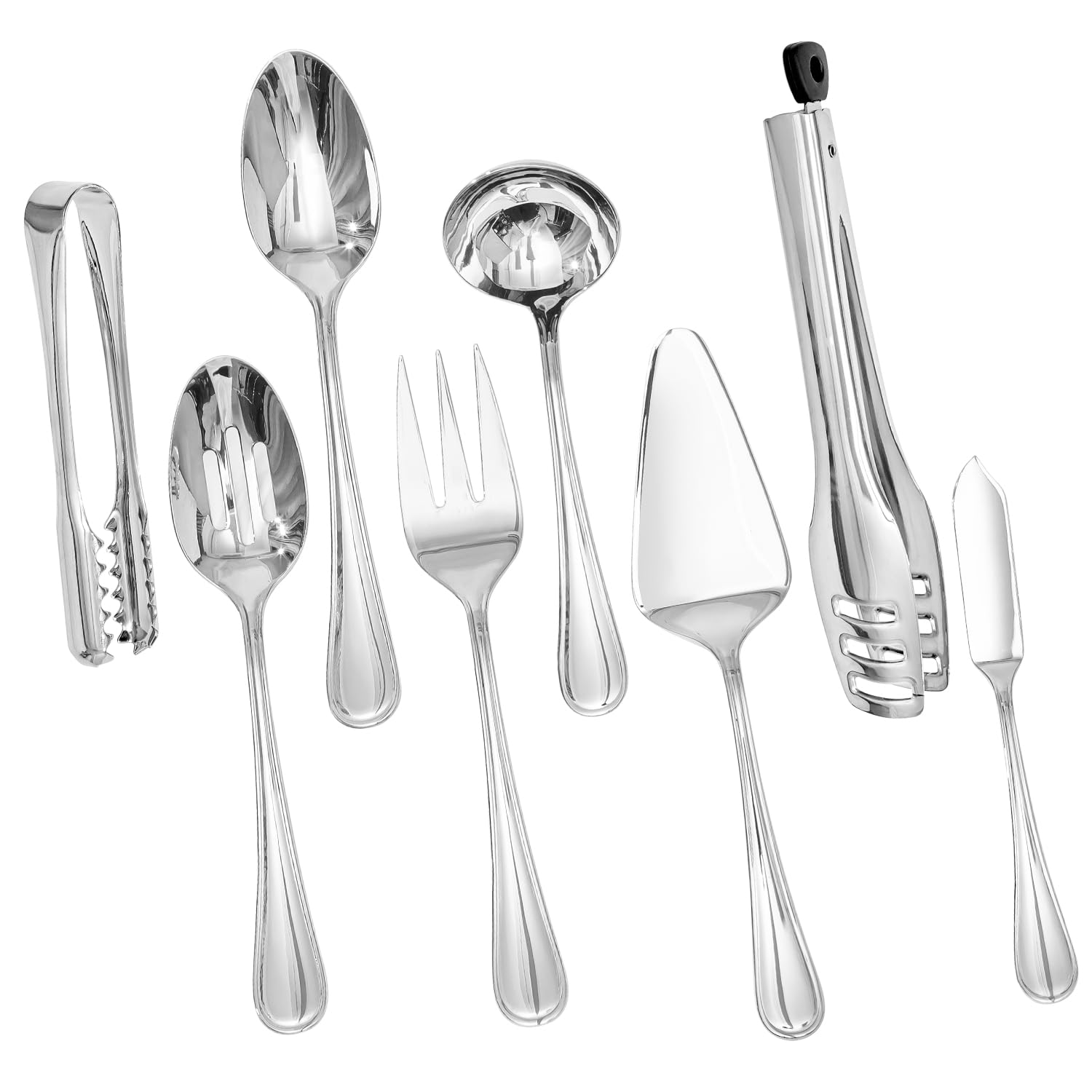 8-Piece Teardrop Serving Utensils Set, 18/10 Stainless Steel Utensils