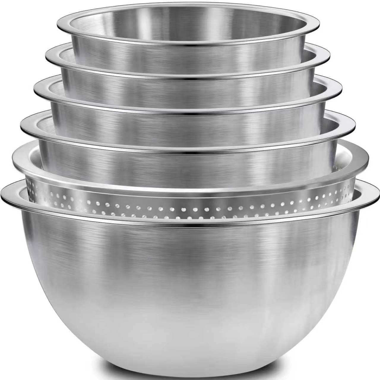 Stainless Steel Mixing Bowls with Colander Set, Home & Kitchen Essentials
