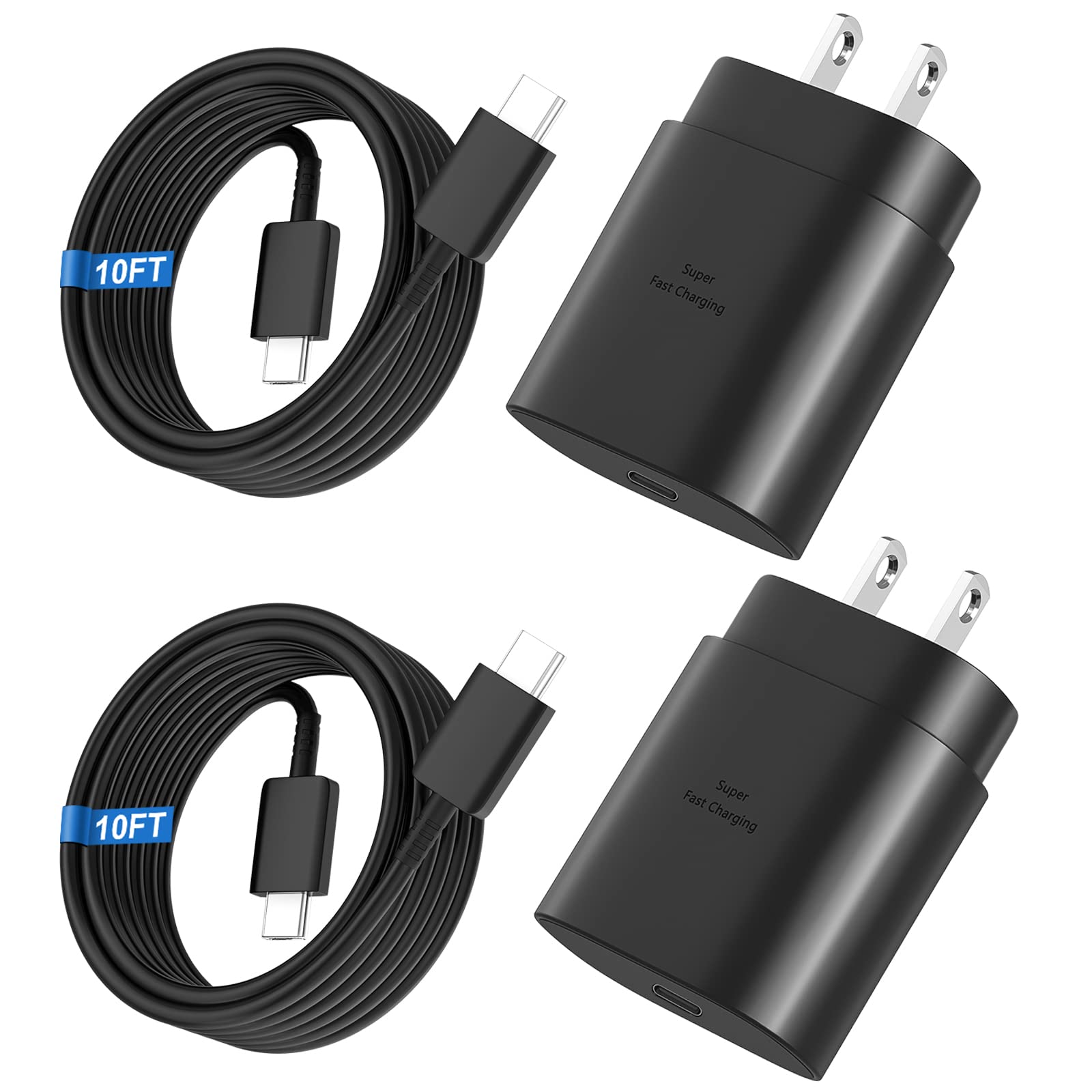 Super Fast Charger Type C, 25W USB C Wall Charger Fast Charging 10FT Cable