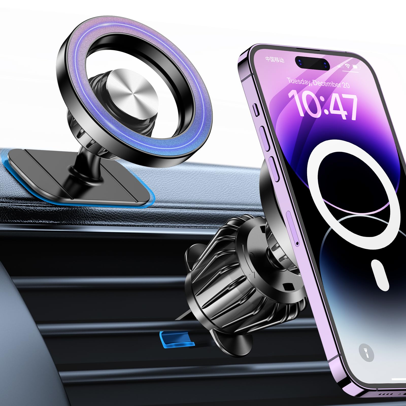 Kaistyle for Magsafe Car Mount【Strong Magnets】Magnetic Phone Holder for Car Phone Holder Mount Dash Mounted Holders Phone Holders for Your Car Accessories for Women Men for iPhone 17 Pro Max 16 15 14