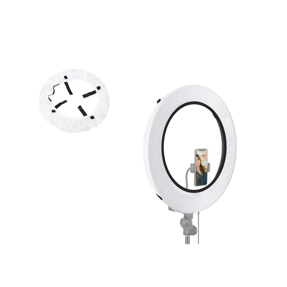 EDNEY 2 Pack White Ring Light Soft Cover, (Fits 12" to 14" Ring) Light Diffuser Cloth for for Live Selling Products