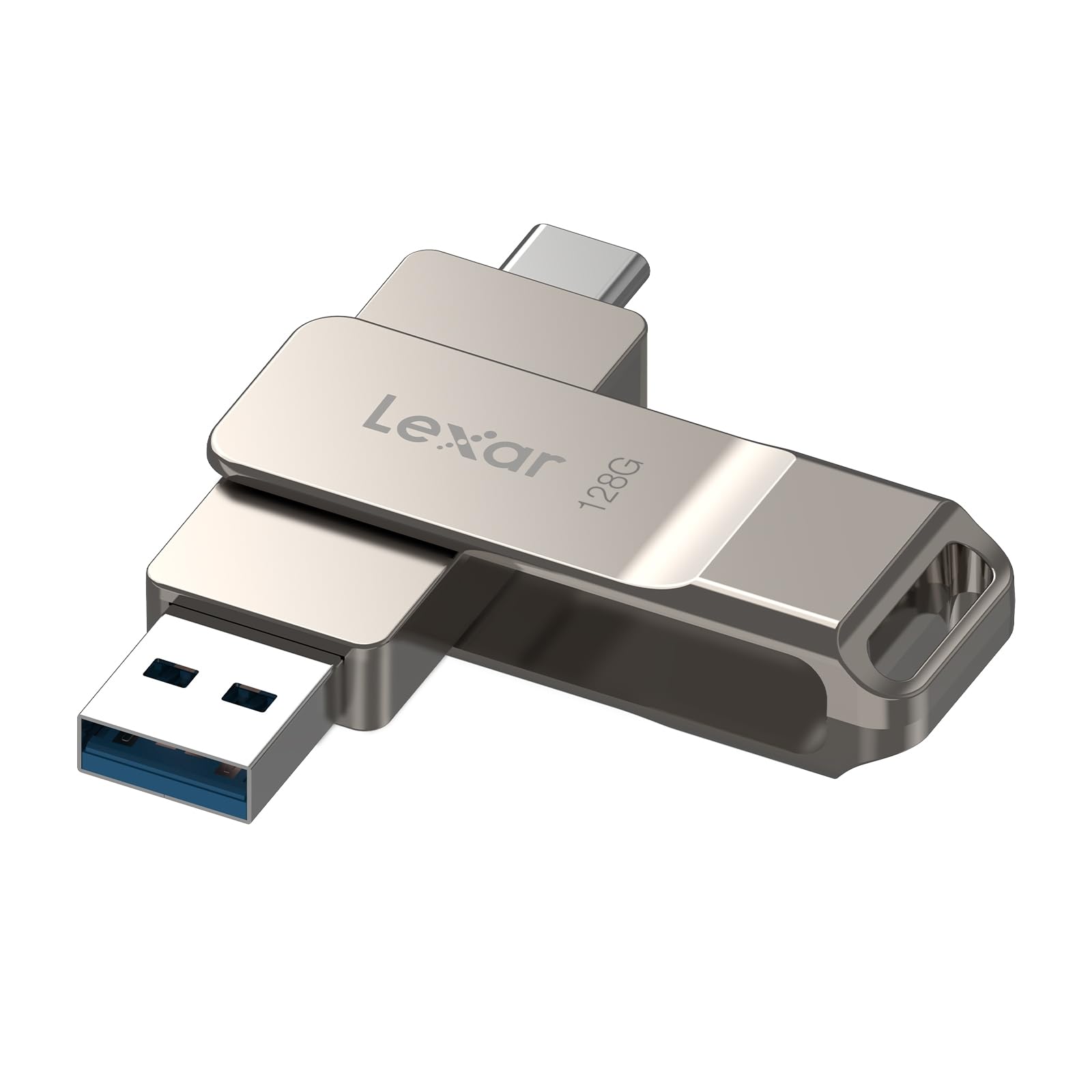 Lexar D40E 128GB Dual USB 3.2 Gen 1 Type-C Jump Drive, Champagne Silver