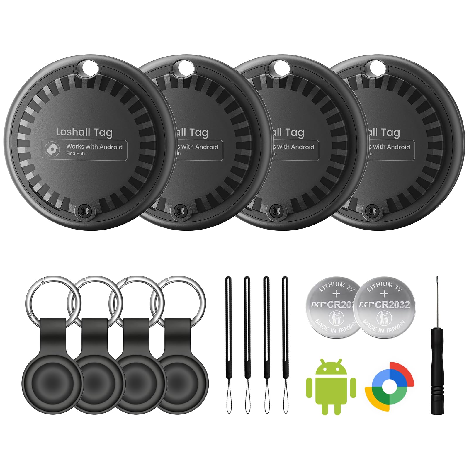 Air Tags for Android,Air Tags-4 Pack Android,2 Year Battery Life,Air Tracker Tags with 4 Case,Google Find Trackers for Google'S Find Hub App,IP65 Waterproof Luggage Tracker for Keys