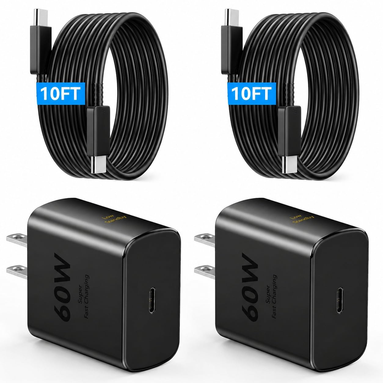 60W Super Fast Charger USB C, Type C Android Phone Charger Fast Charging