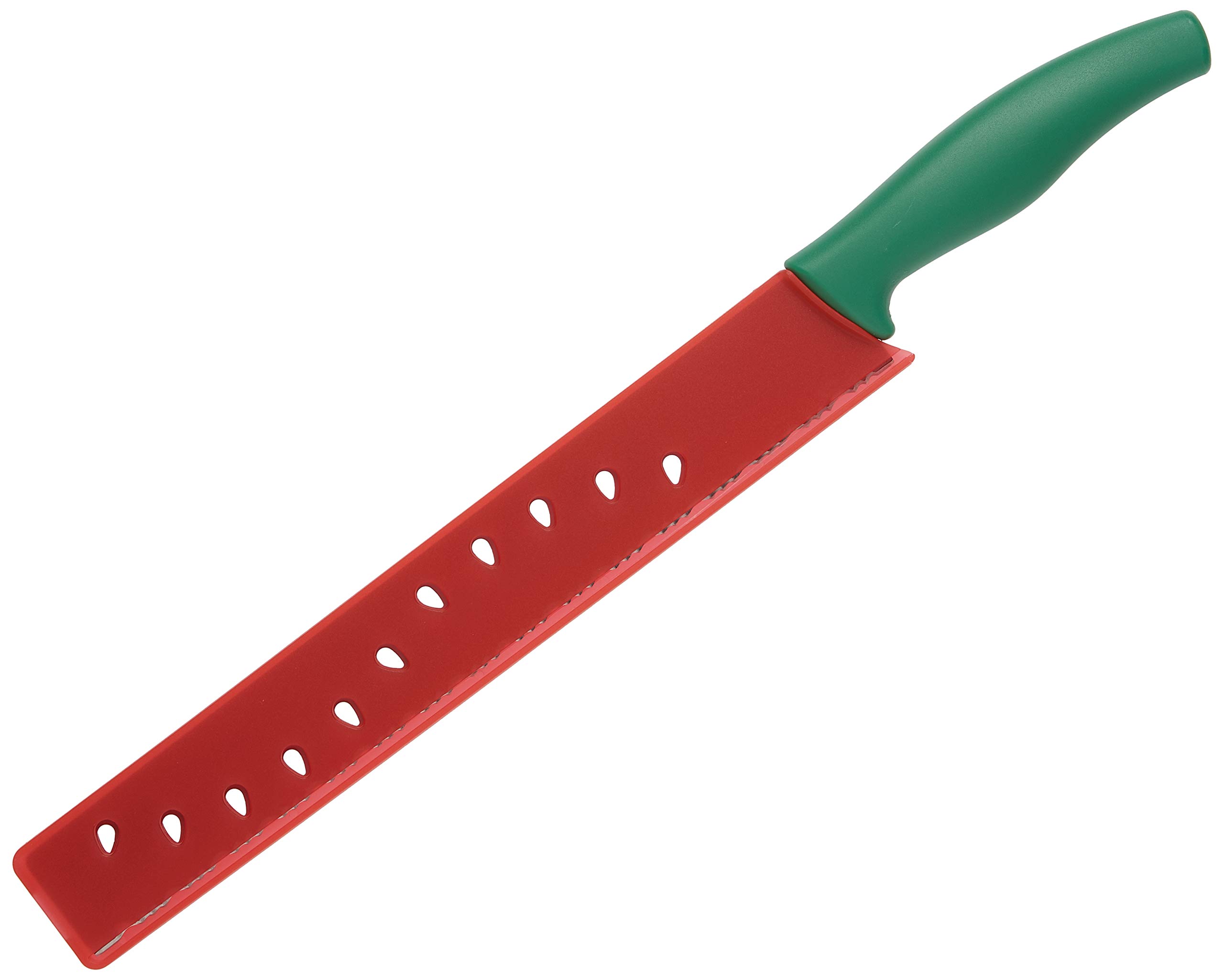Kuhn Rikon Watermelon Knife, Serrated Fruit Slicer for Watermelon and Large Fruit, Long Blade for Cl