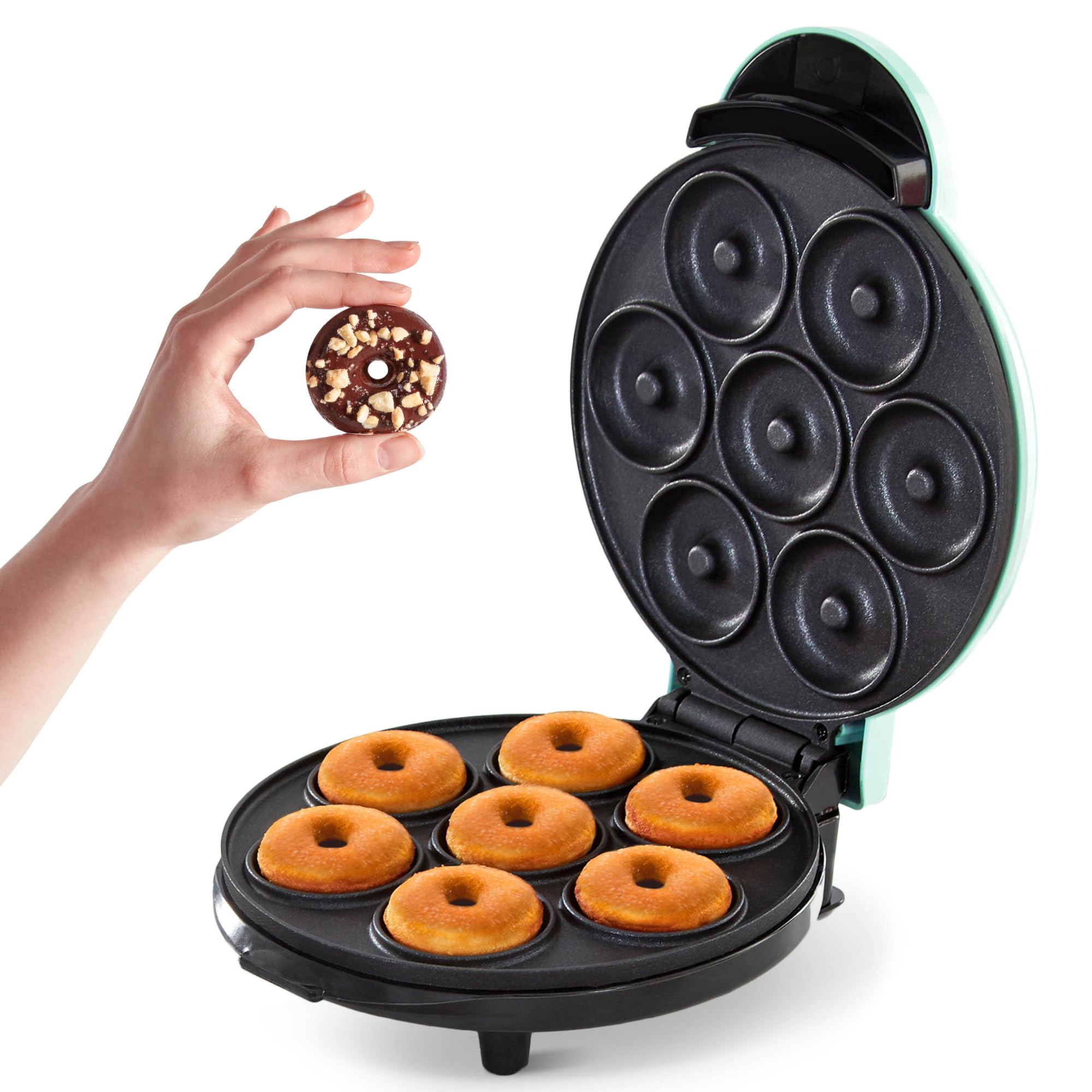 Dash Express Mini Donut Maker, 7 Donuts, Aqua