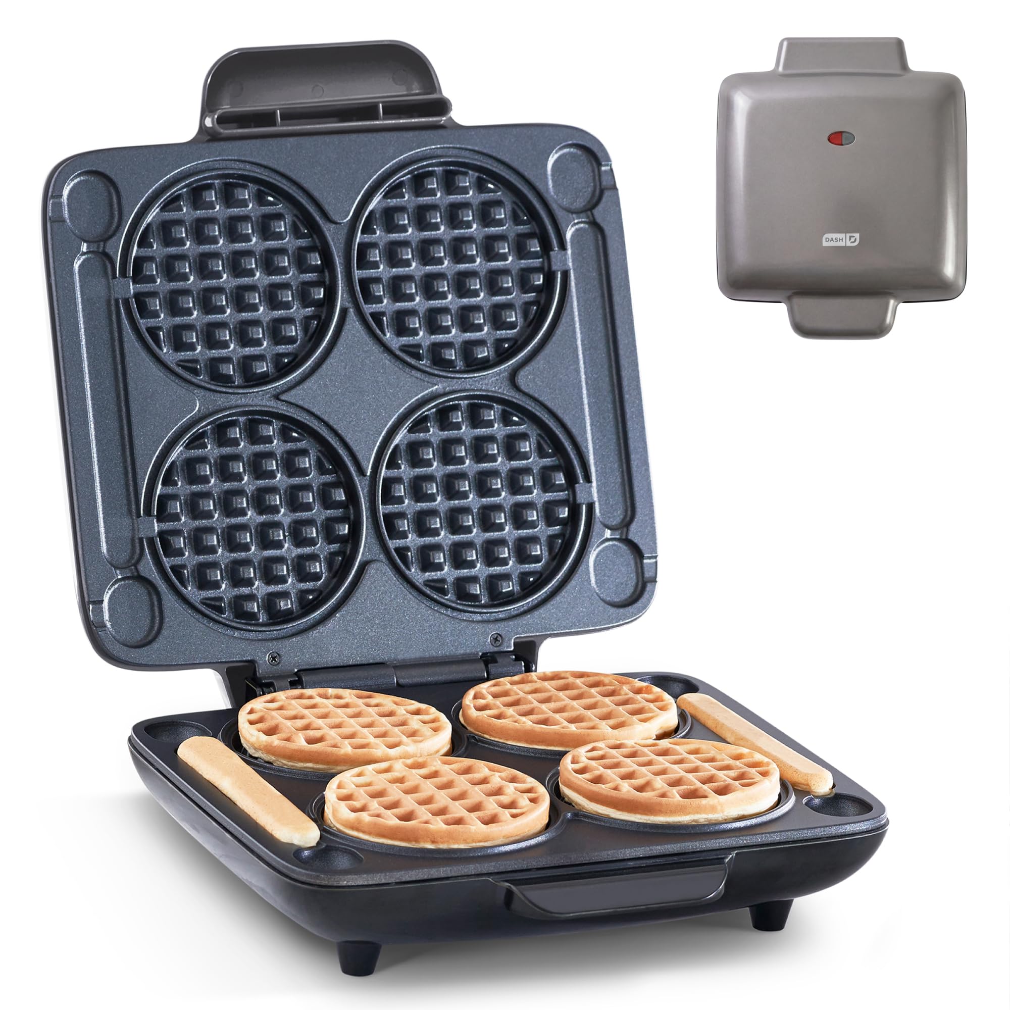 Dash Multi Mini Waffle Maker, Makes 4 Waffles at Once, Graphite