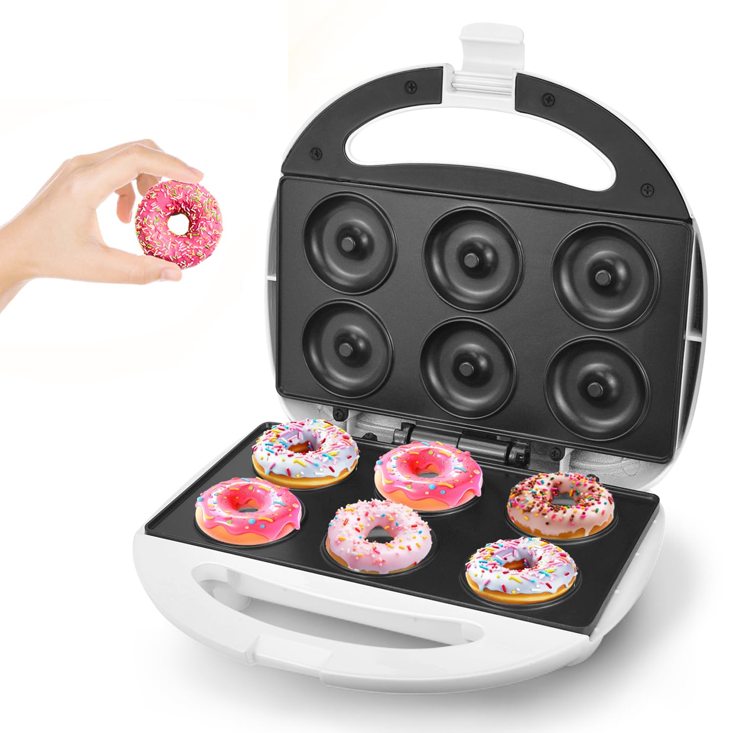 DSP Mini Donut Maker - Non-Stick, 6 Donuts, Cool-Touch