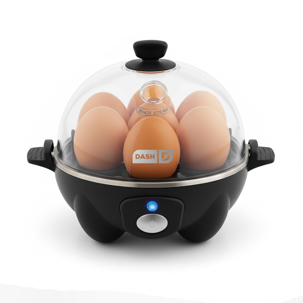 Dash Rapid Egg Cooker, 7 Hard Boiled Eggs, Black