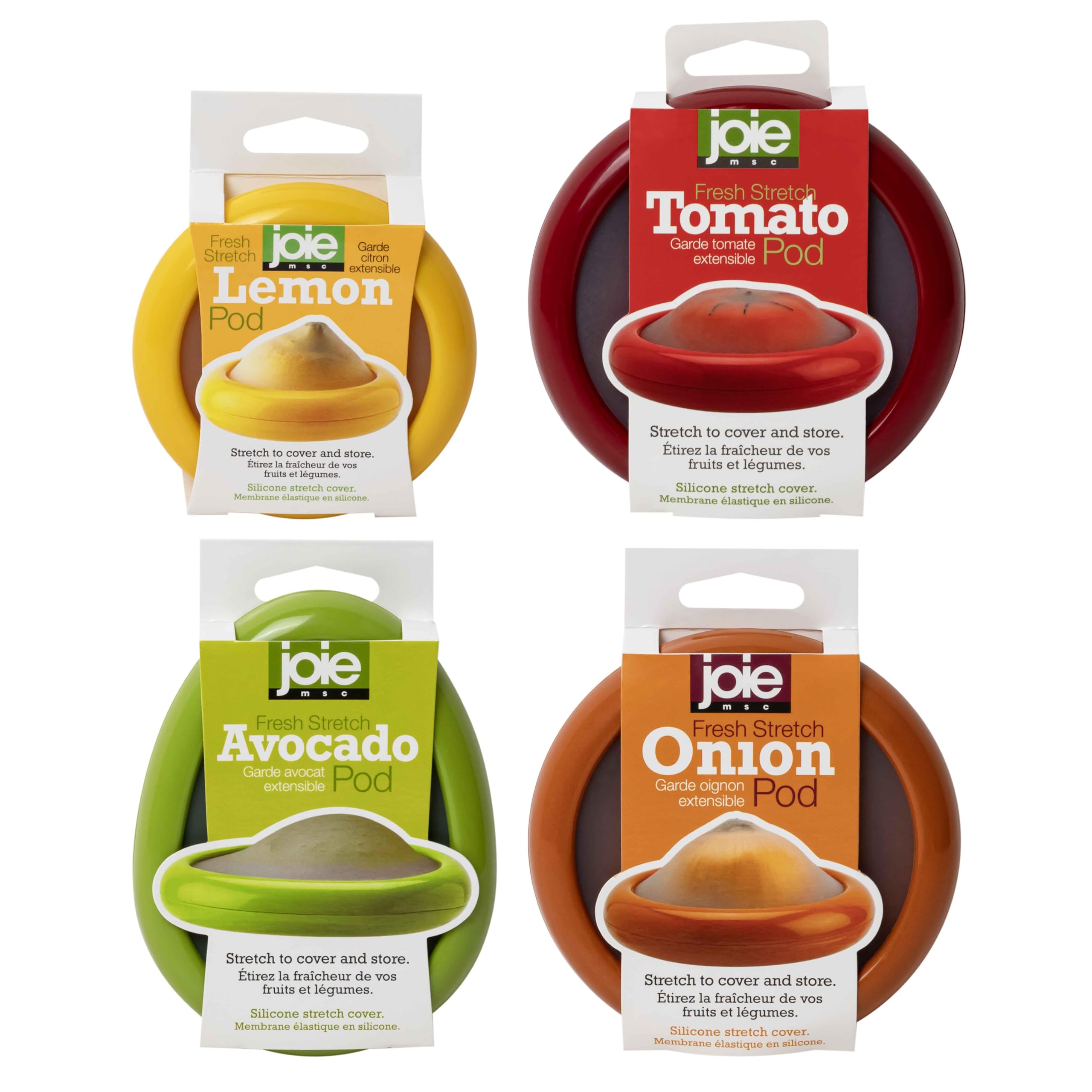 Joie Food Saver Set, Avocado, Tomato, Onion, and Lemon Storage Stretch Pods