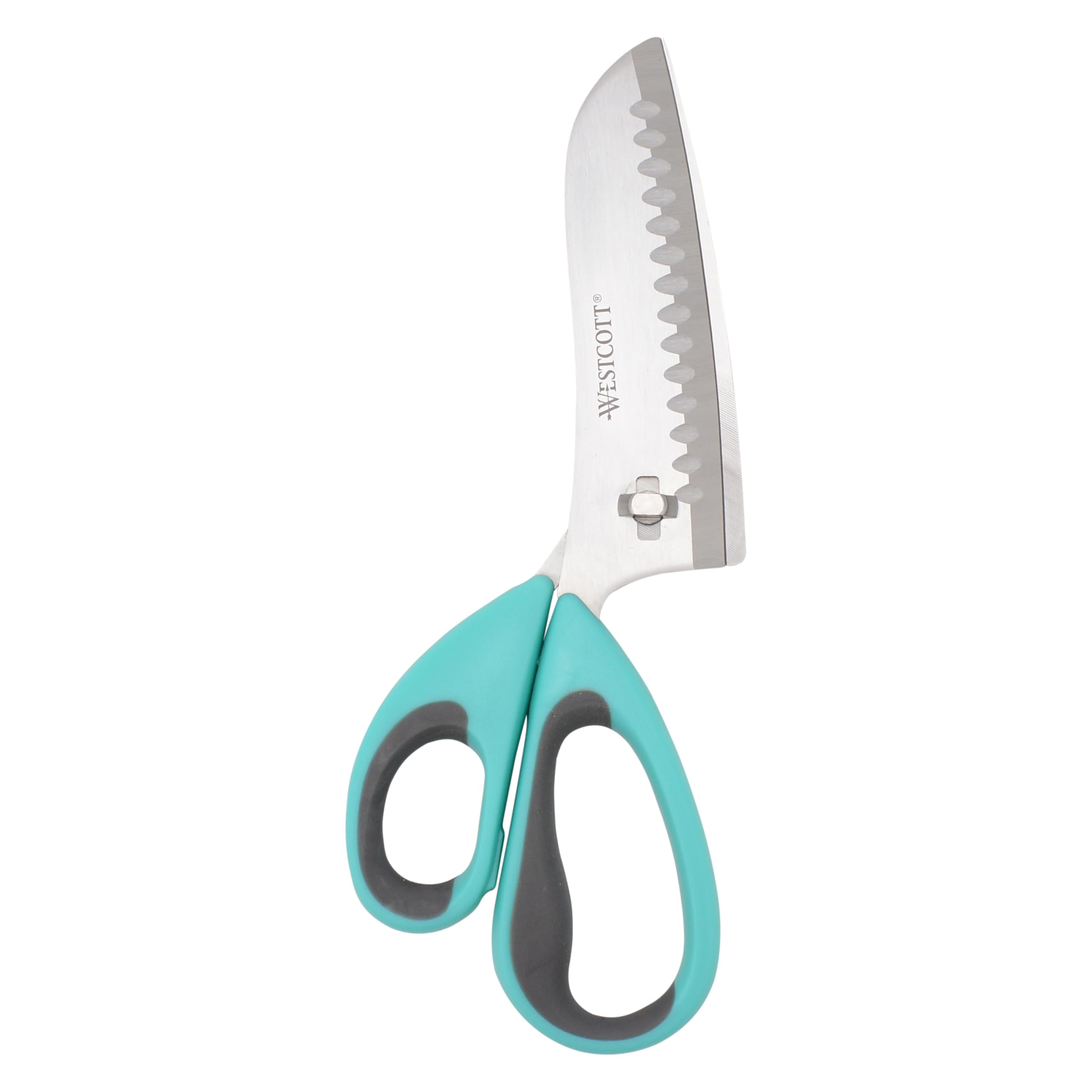 Westcott Titanium-Bonded Soft Handle Kitchen Pizza Scissors with Detachable Handles, Teal - 9-Inch K