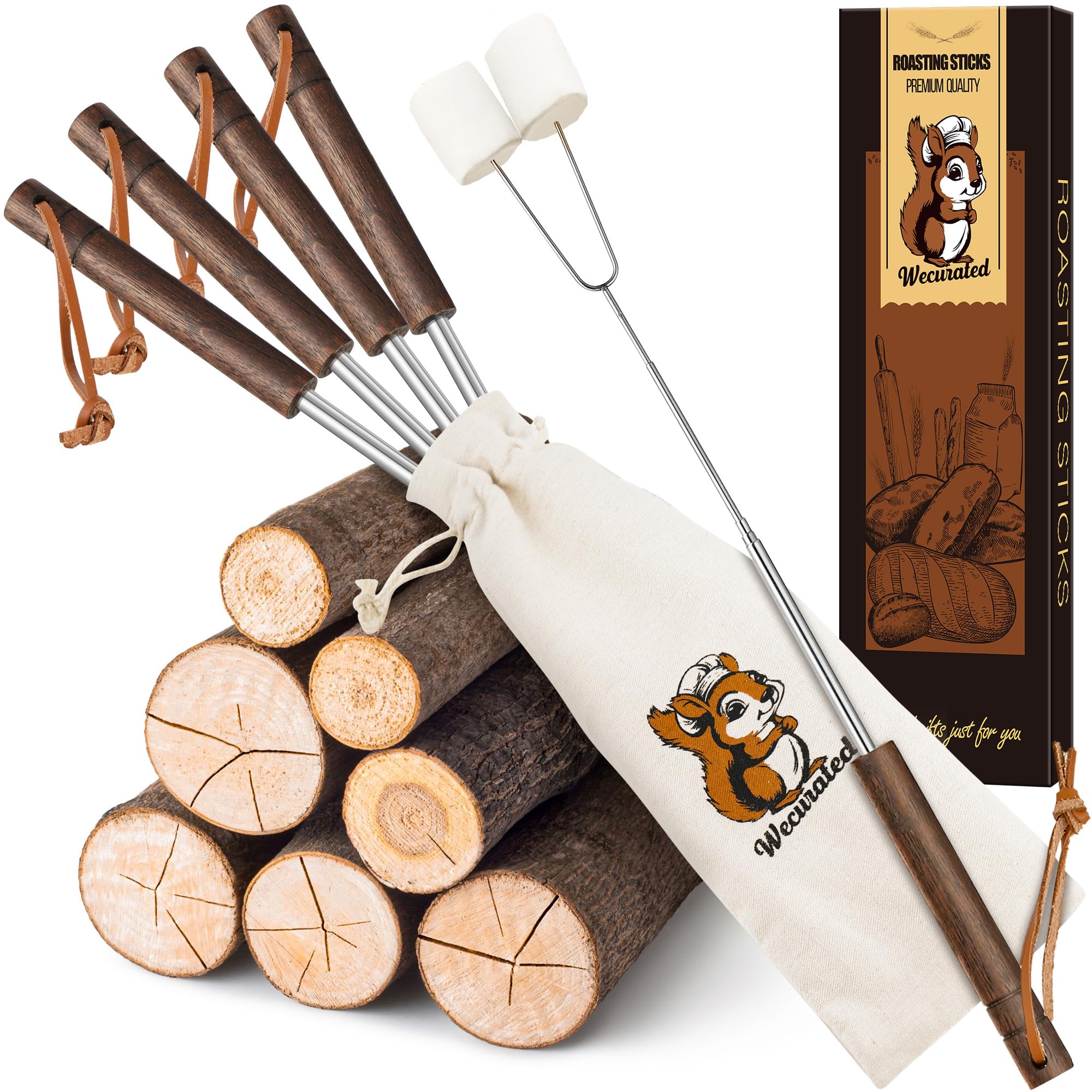 WECURATED Marshmallow Roasting Sticks Set of 5