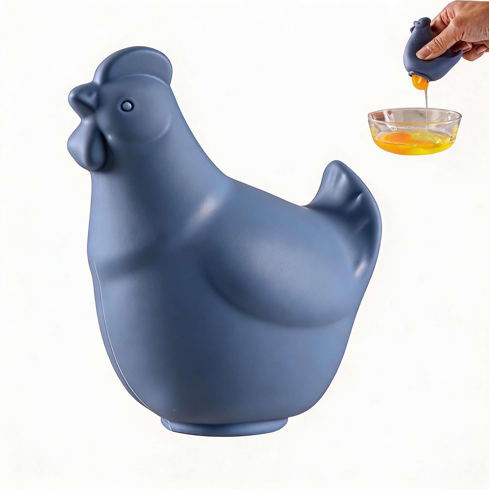 Kesttenn Silicone Hen-Shaped Egg Yolk Separator, Blue