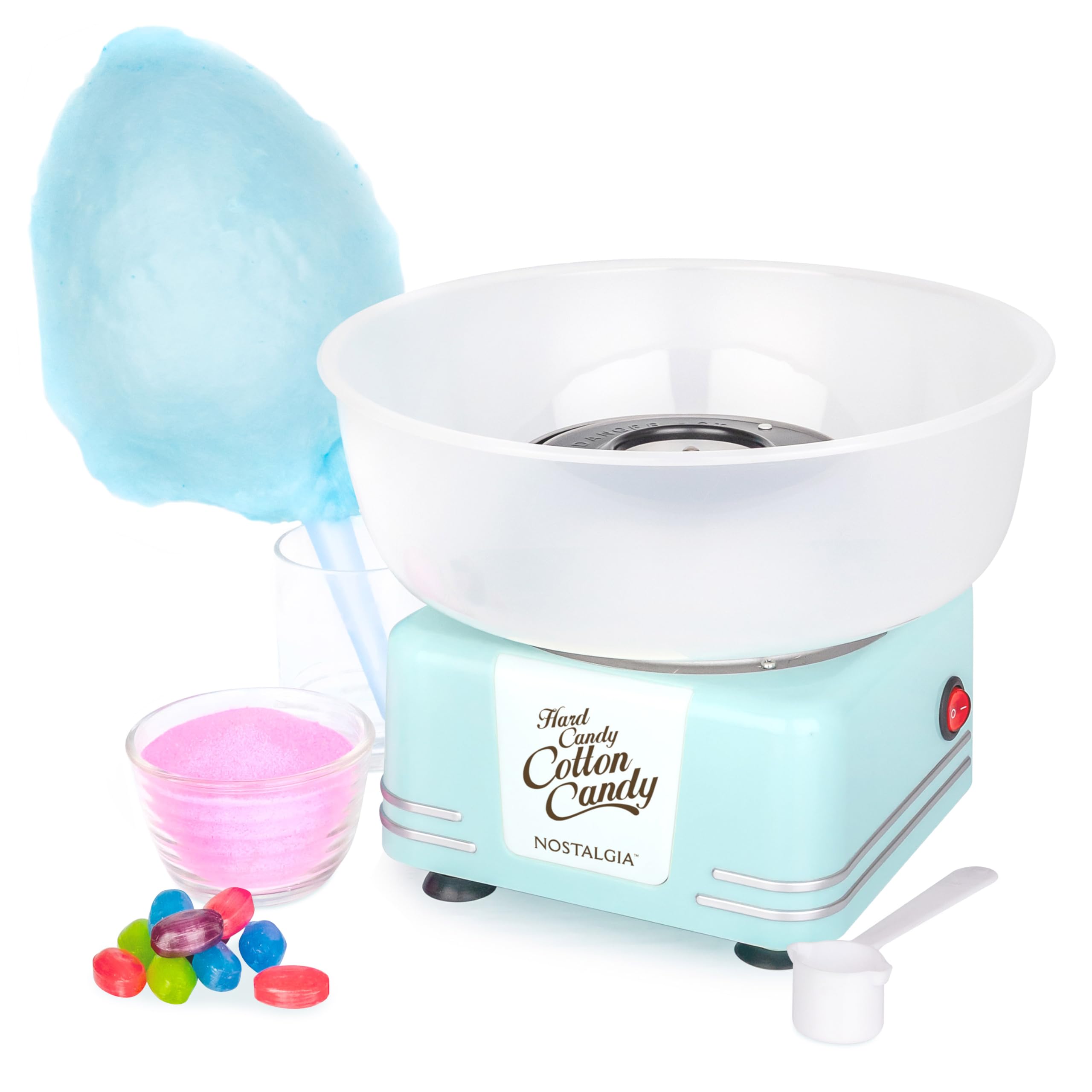 Nostalgia Countertop Cotton Candy Machine – Use Normal or Sugar-Free Candy or Flossing Sugar – Inclu