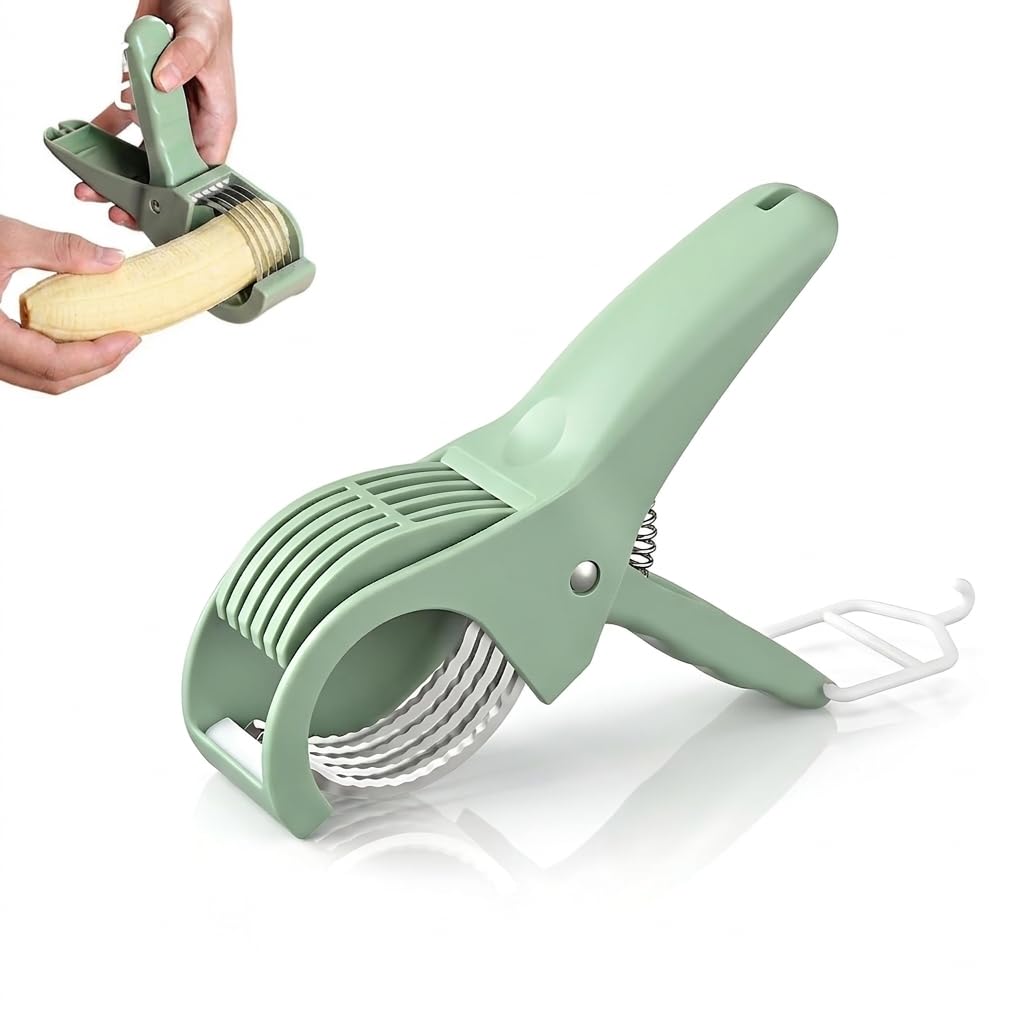gblckadof Banana Slicer Cutter Grape Cutter Strawberry Slicer Green
