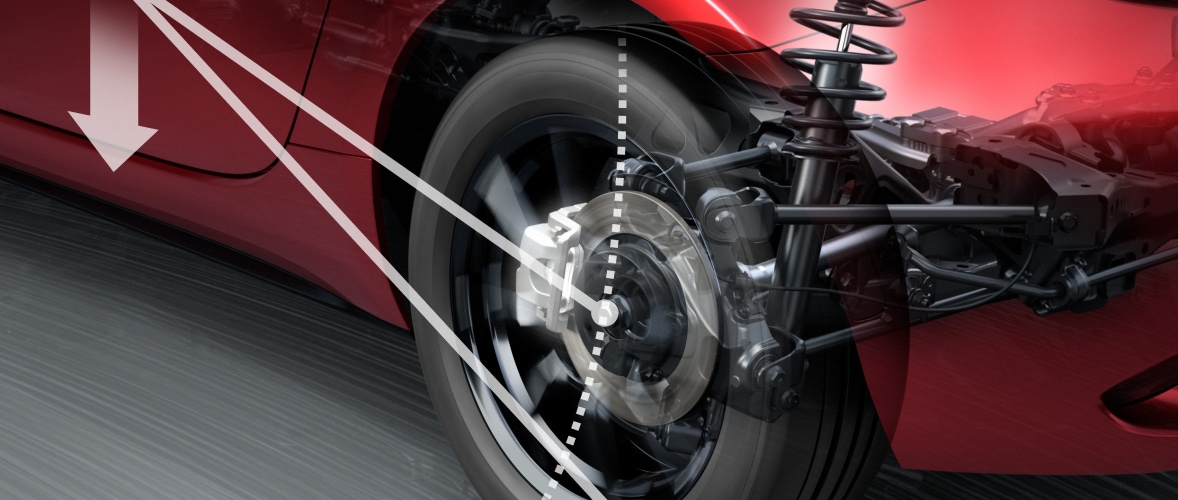 2026 Mazda MX-5 Miata suspension and brake component detail.