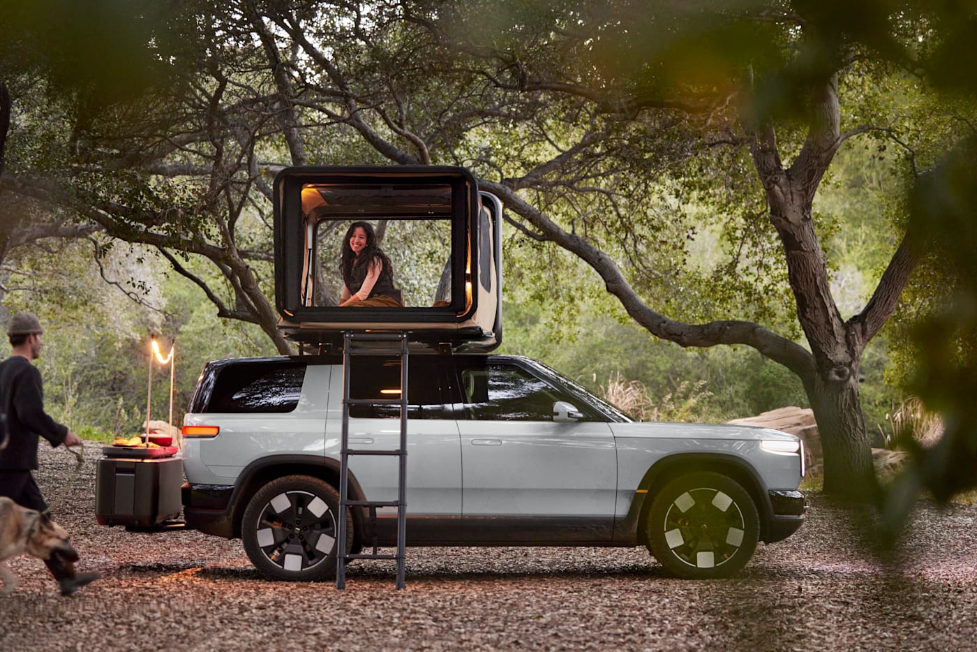 Rivian R2 electric SUV, exterior detail, official press photograph.