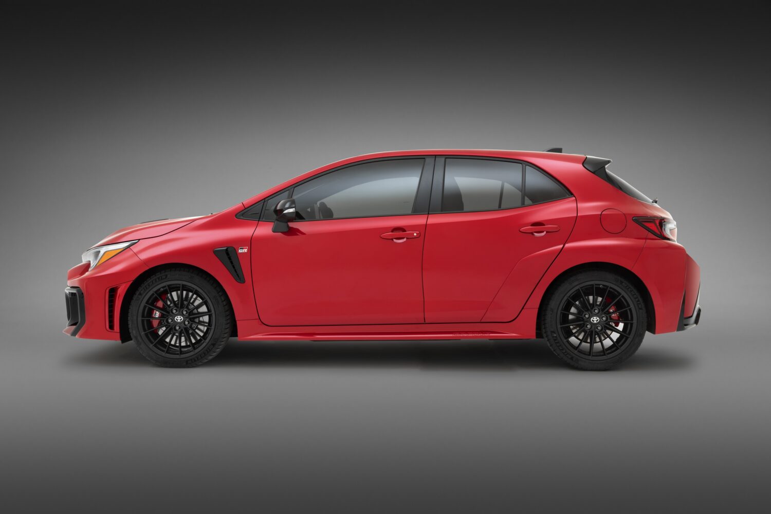 2026 Toyota GR Corolla wheel and brake caliper detail.