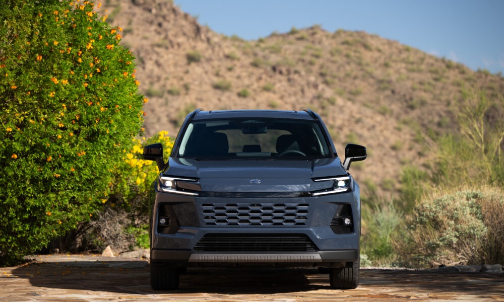 Rear three-quarter view of the 2026 Toyota RAV4 Hybrid Limited.